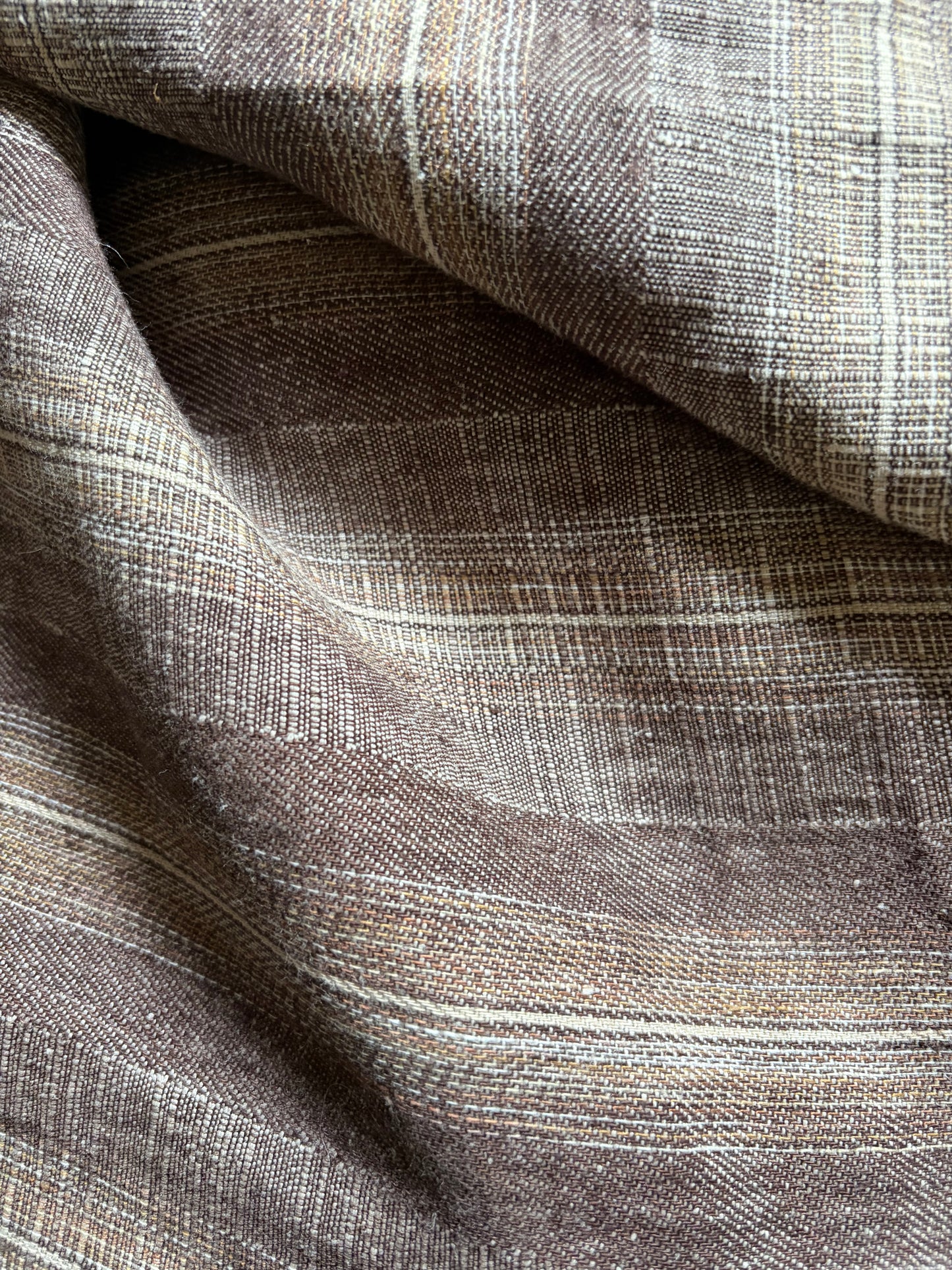 1,15 x 1,6 Meter fantastisches washed Leinen in Braunmelange