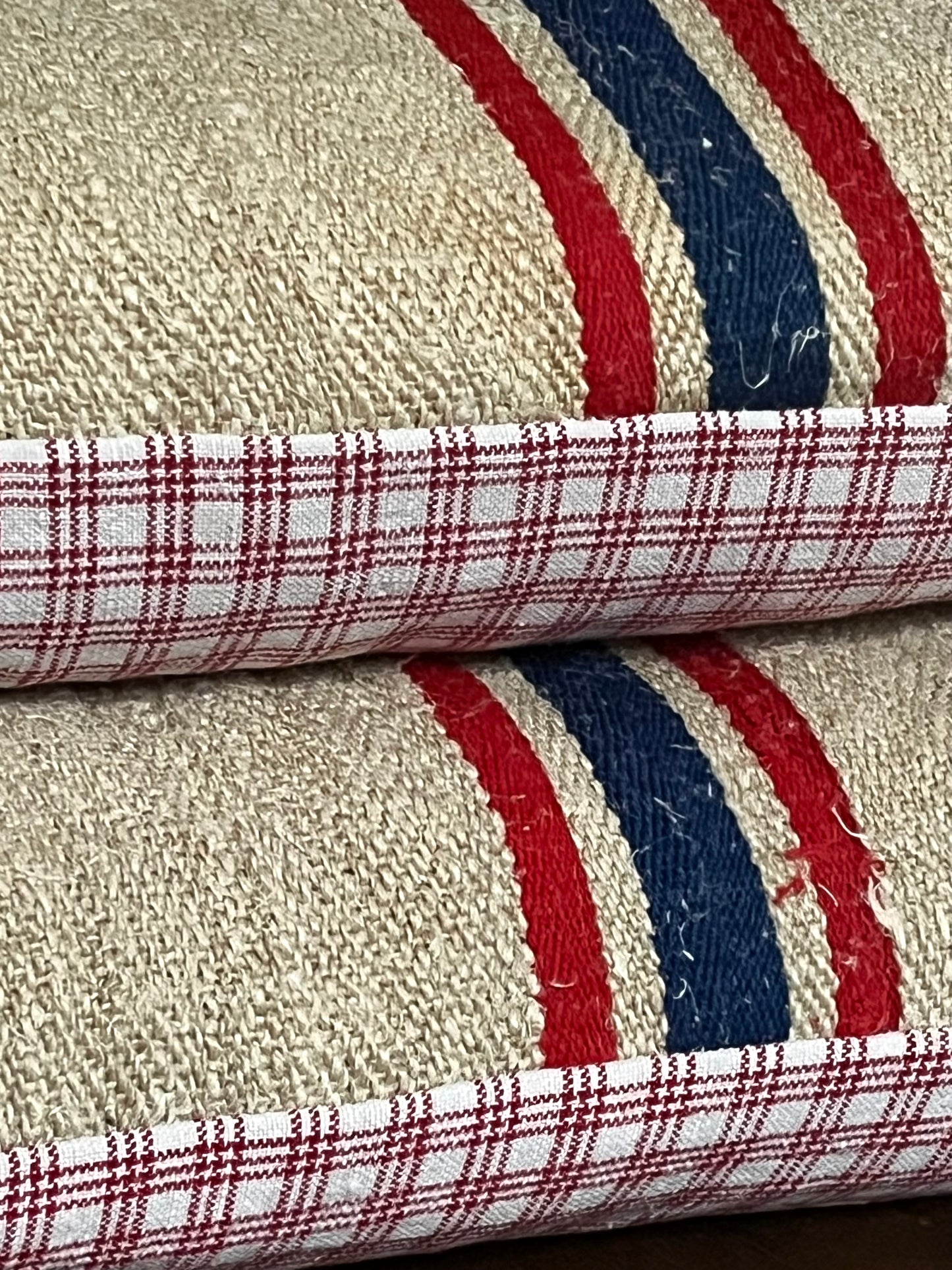 Dinkelkissen für den Nacken: Vintage Kissen aus altem Leinensack 45 x 25