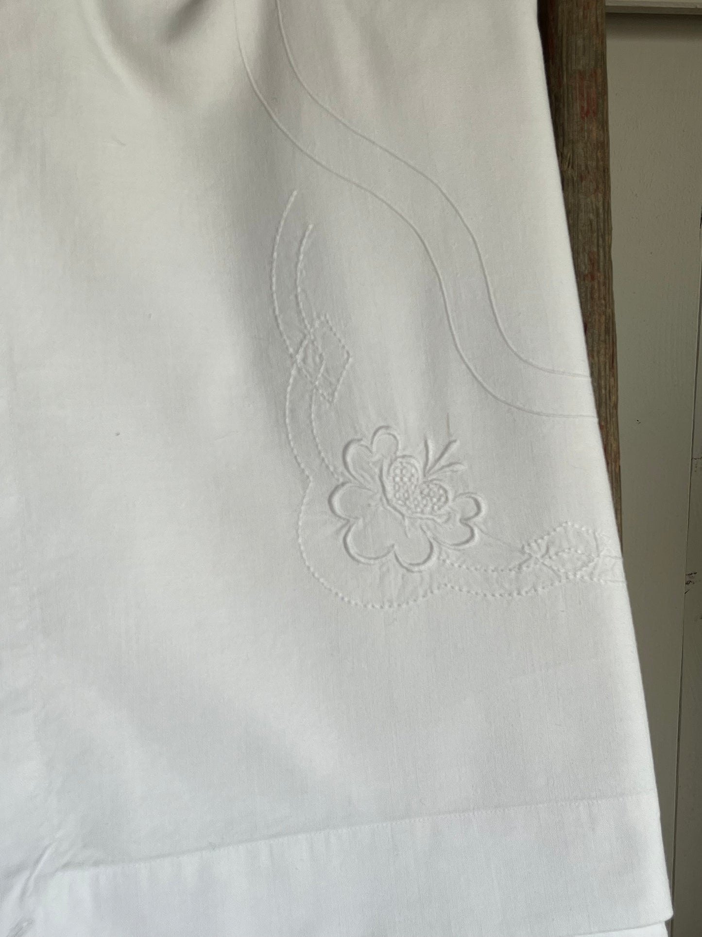 Bettlaken mit Blütenstickerei weiß 148 x 240