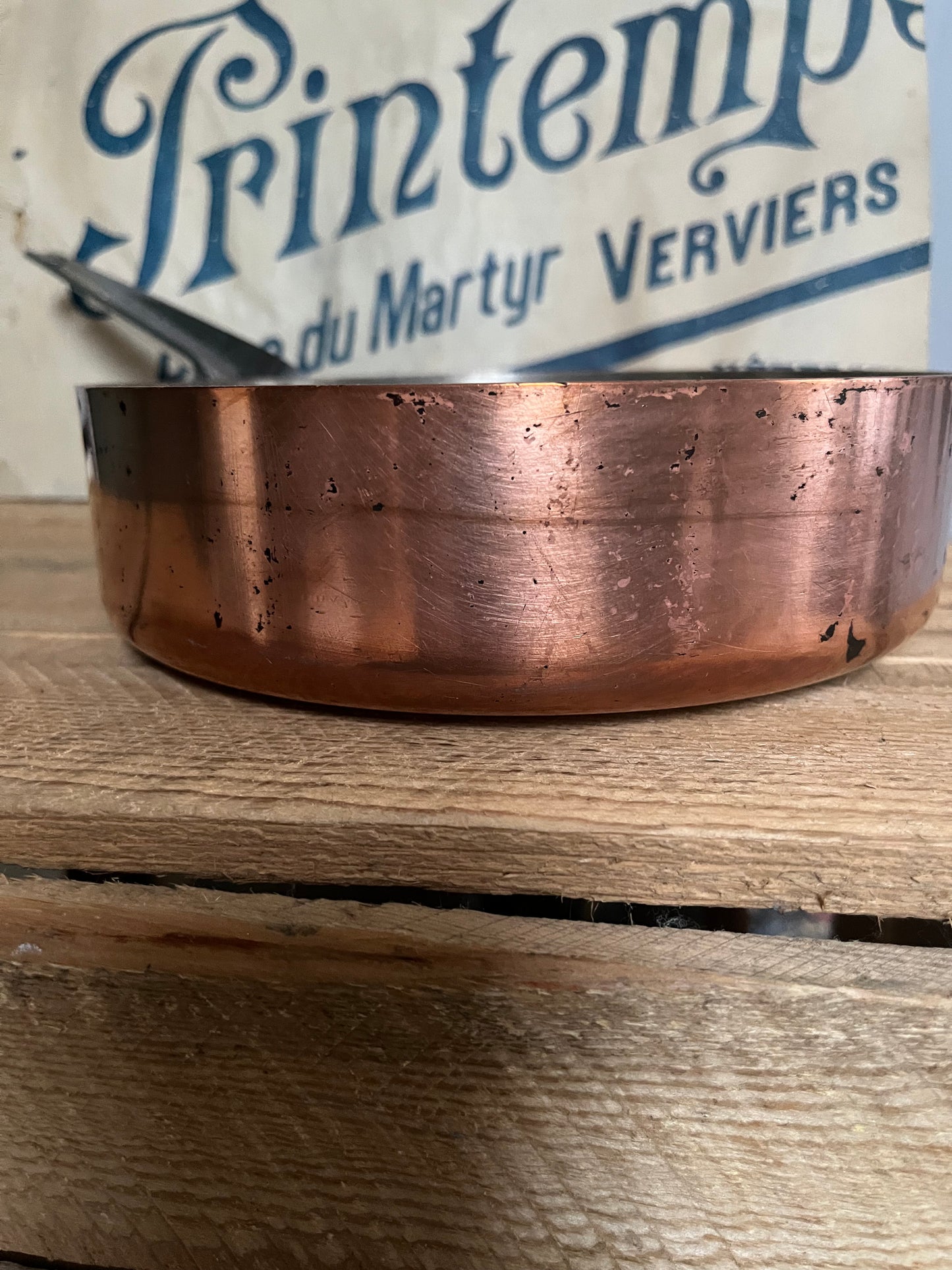 Original Kupfer Pfanne dänischer Designer Georg Jensen 1,2 Kilo