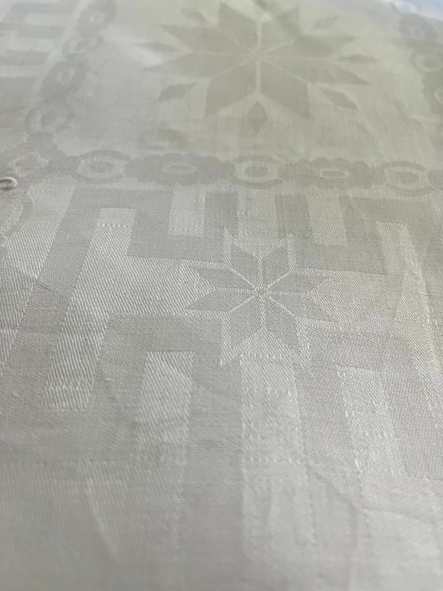 XXL Damast Leinen Tafeltuch 335 x 155 Monogramm