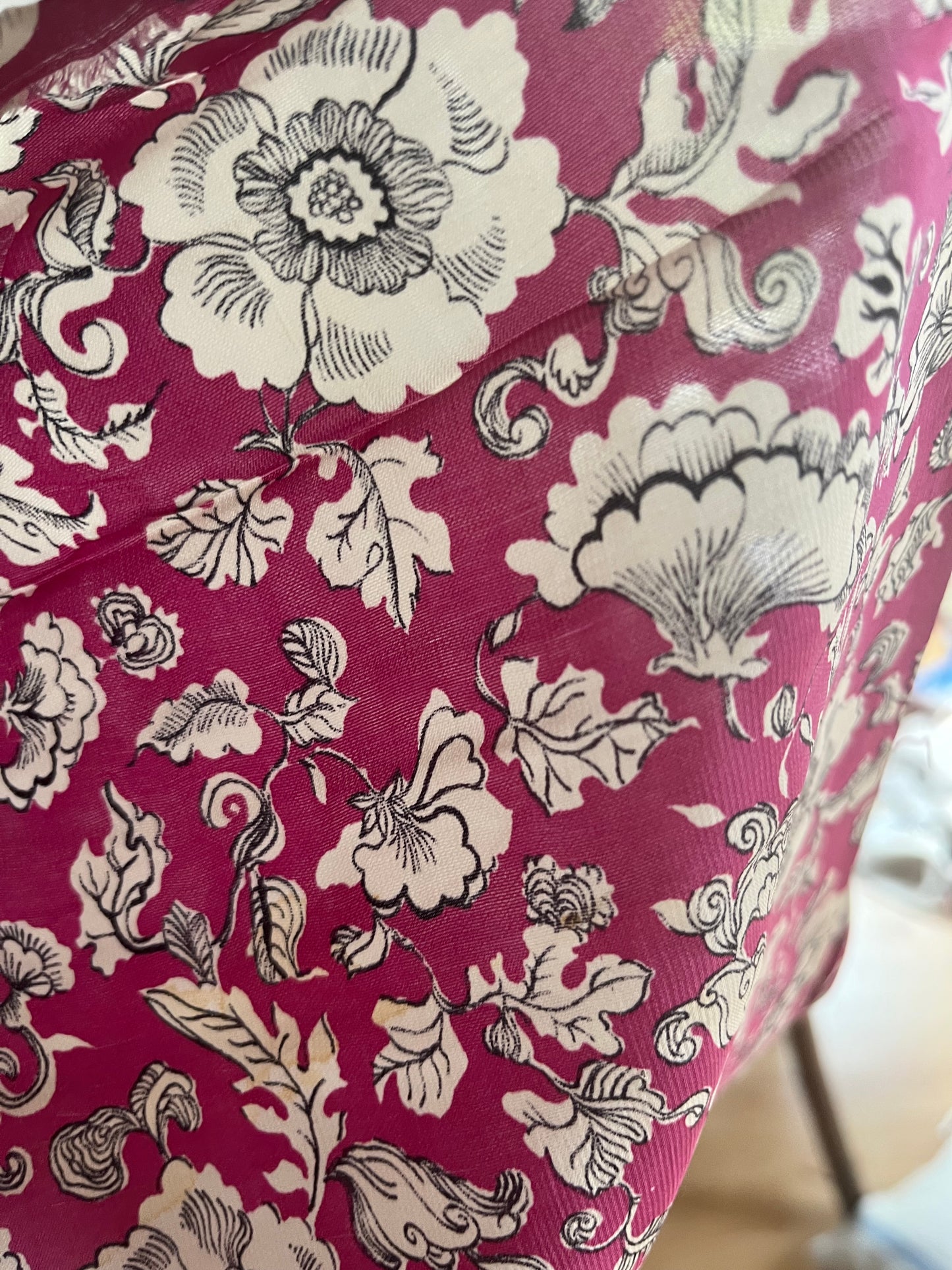 3,15 Meter Vintage Seide floral bedruckt