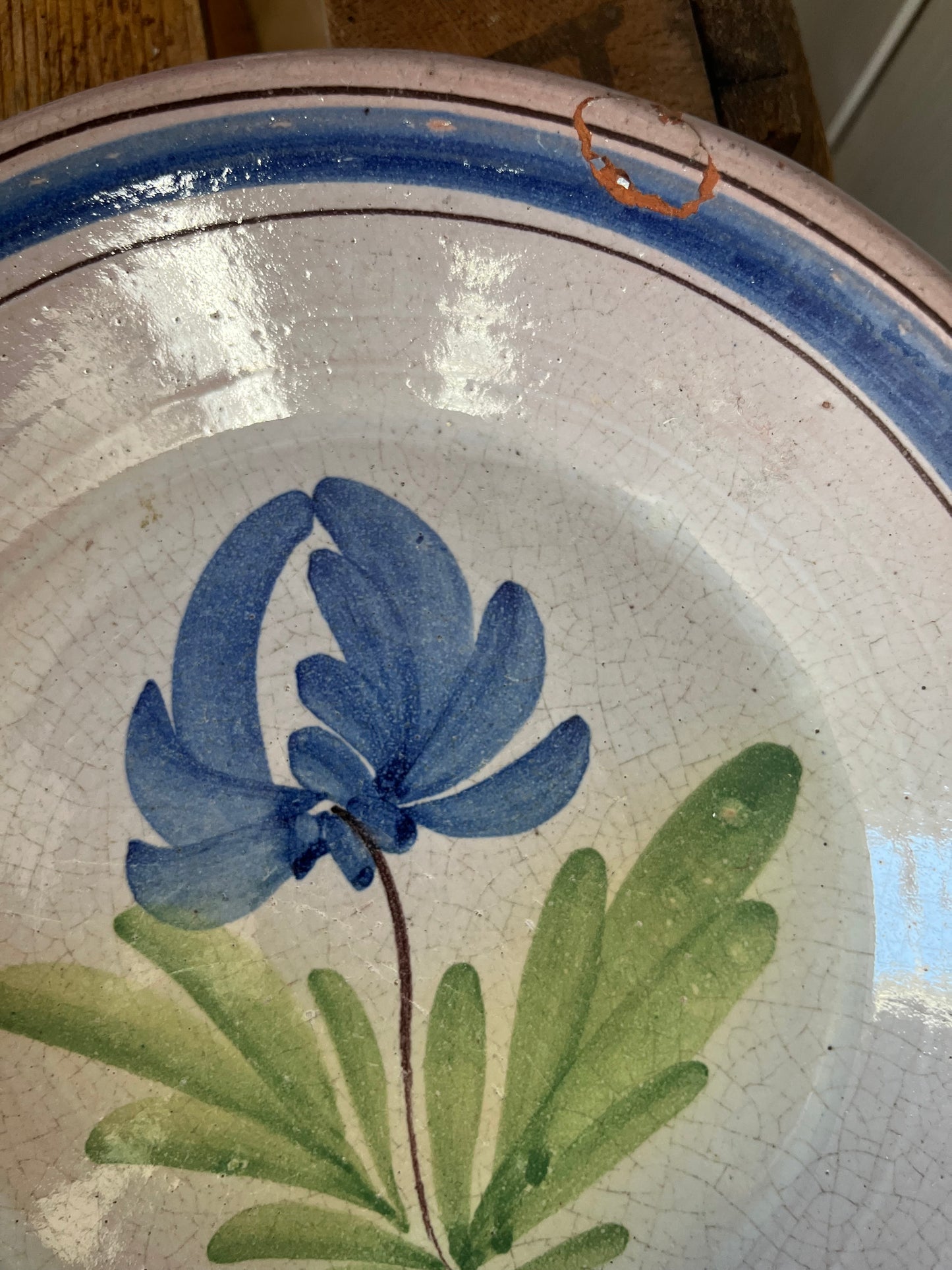Französische alte Fayence Blau
