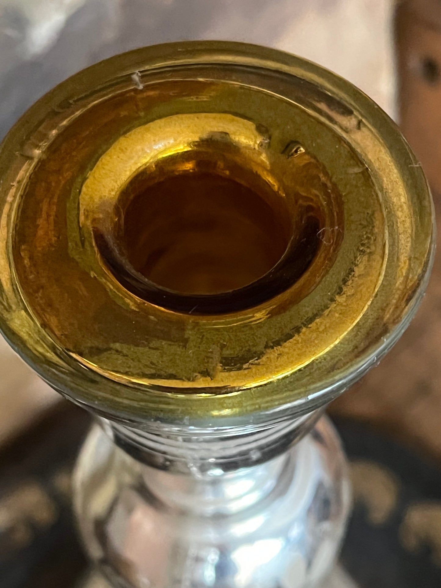 2 Kerzenhalter Bauernsilber Silberglas mit und ohne Emaillemalerei