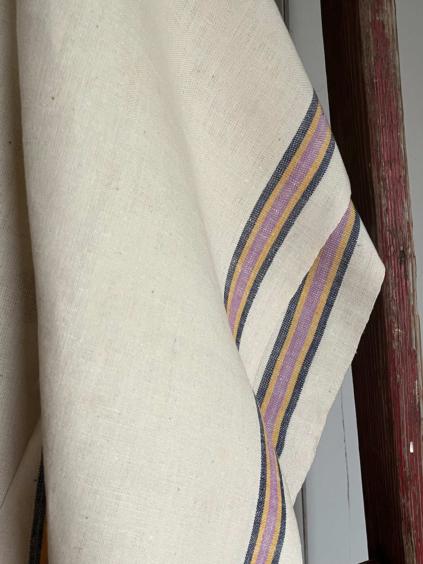 2er Set: Leinentücher mit seltenen Streifen 67 x 40