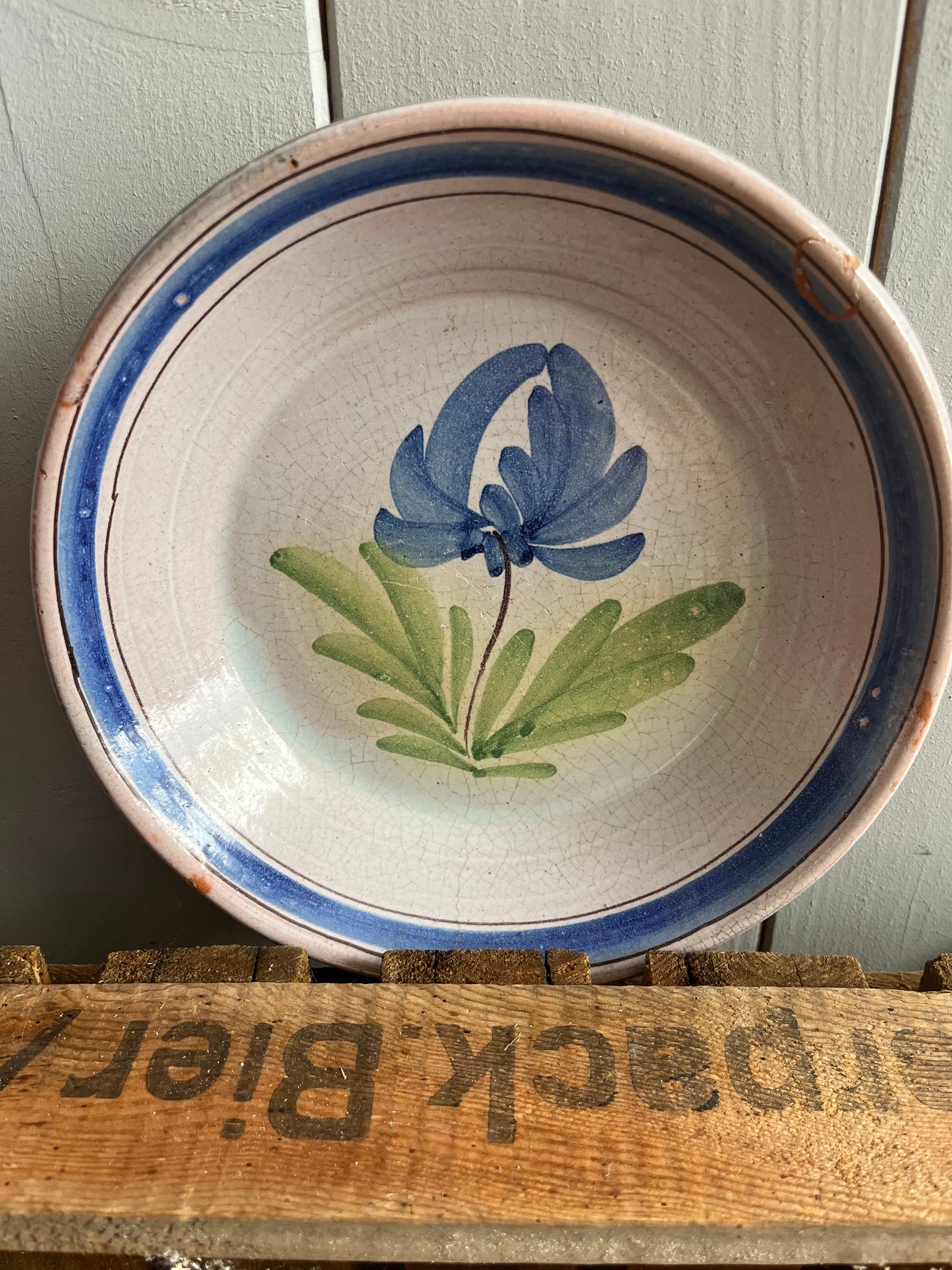 Französische alte Fayence Blau