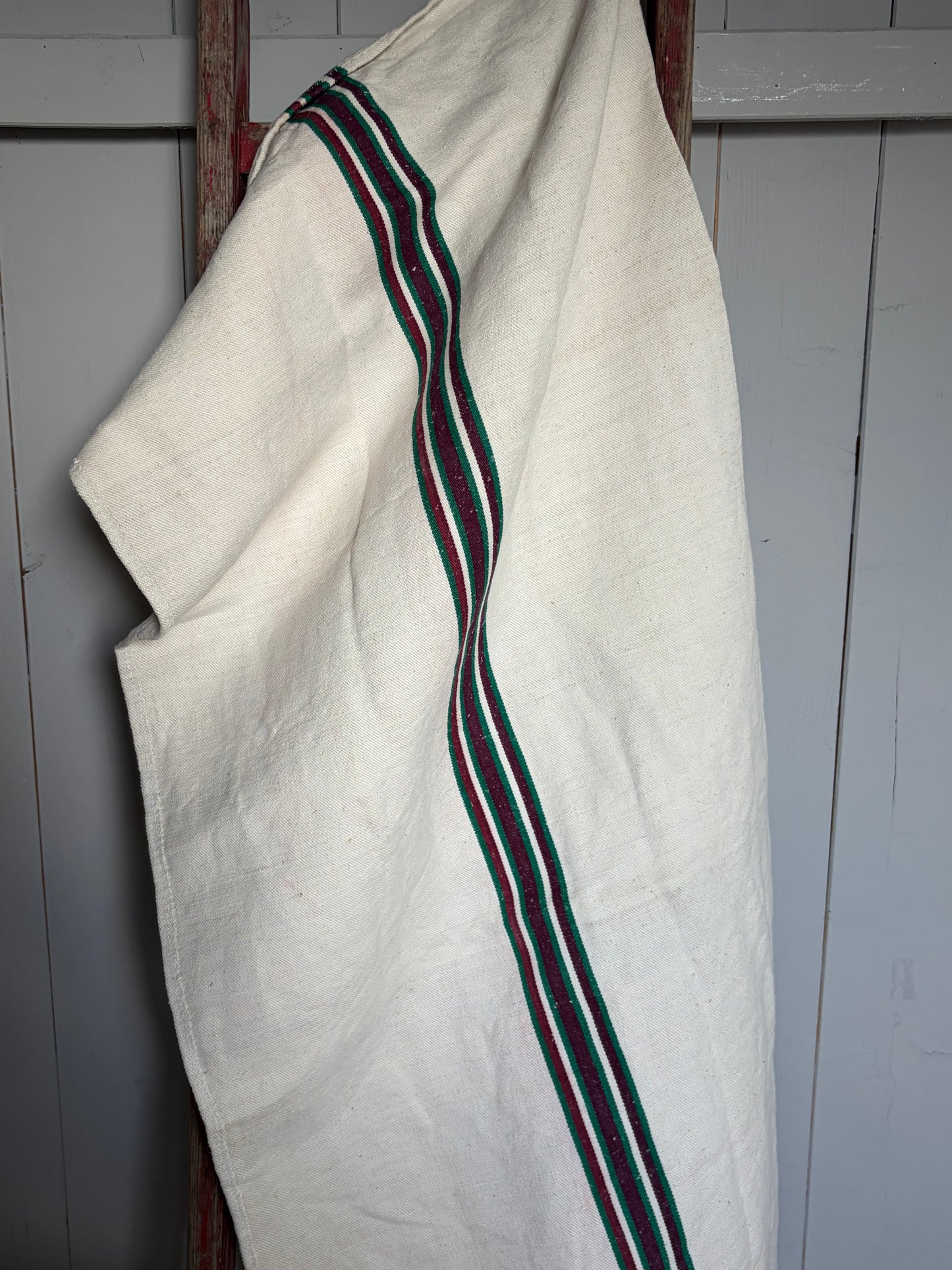 Alter Leinensack mit braun/grünen Streifen 140 x 55
