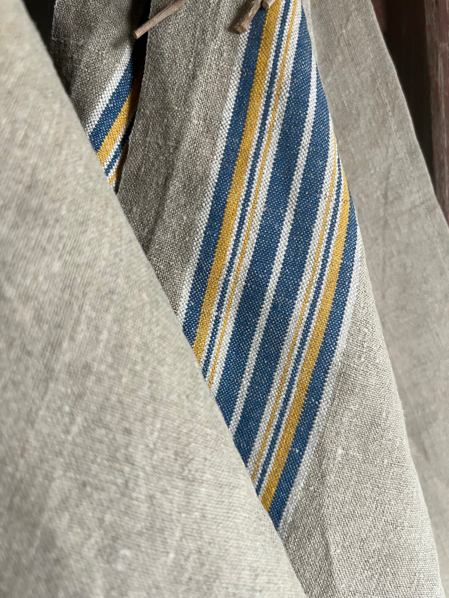 2er Set: kräftige Leinentücher mit seltenen Streifen 88 x 40