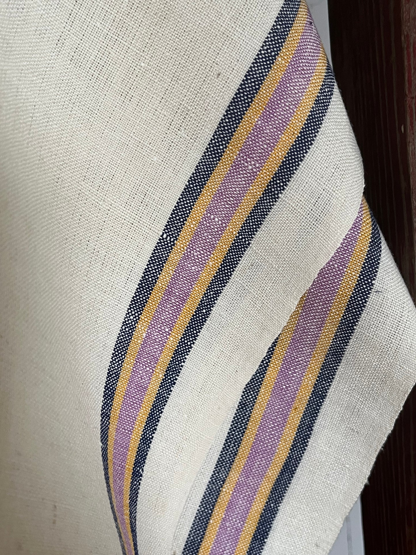 2er Set: Leinentücher mit seltenen Streifen 67 x 40