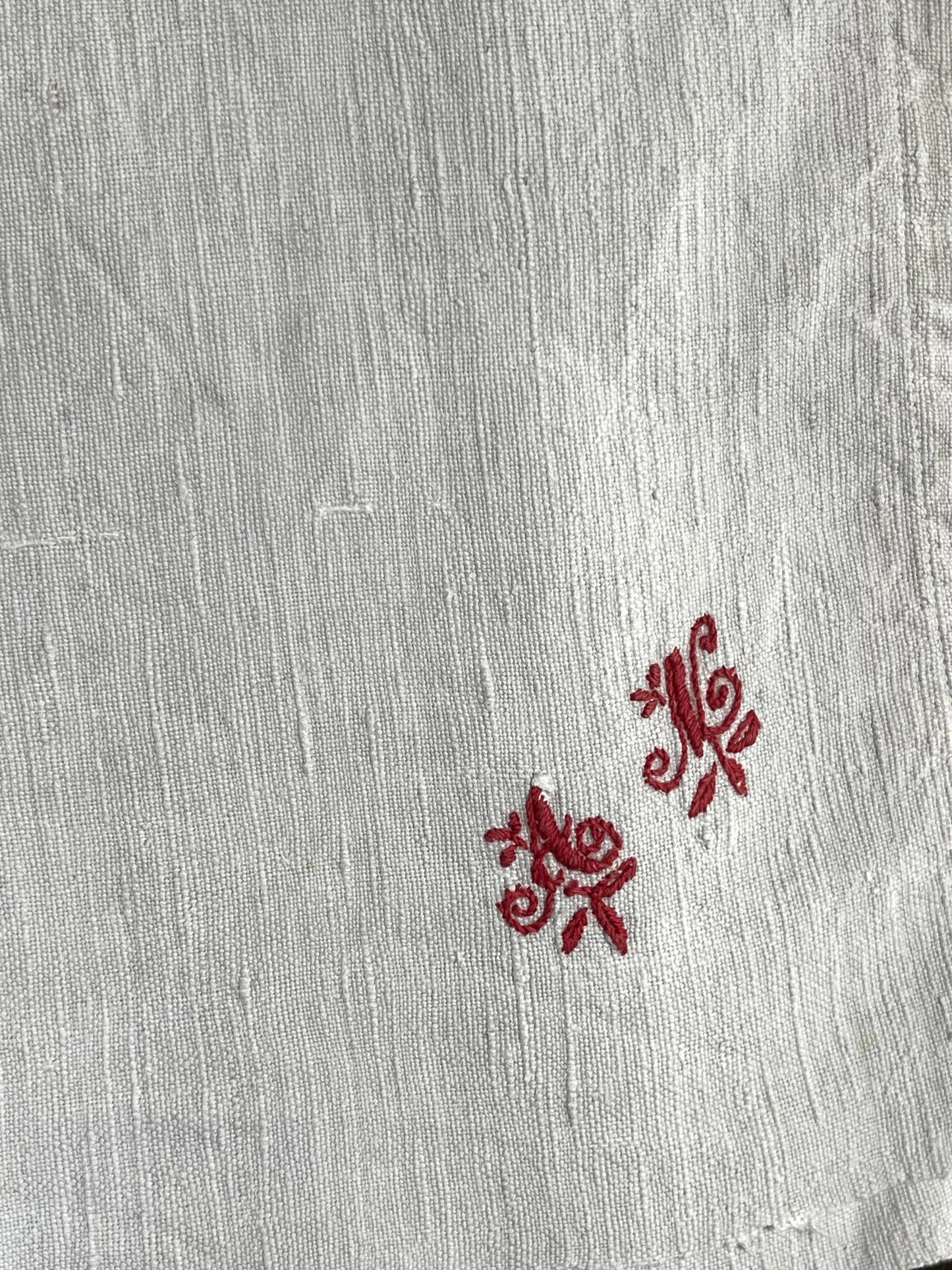 Schweres Leinentuch Laken mit Monogramm 190 x 140