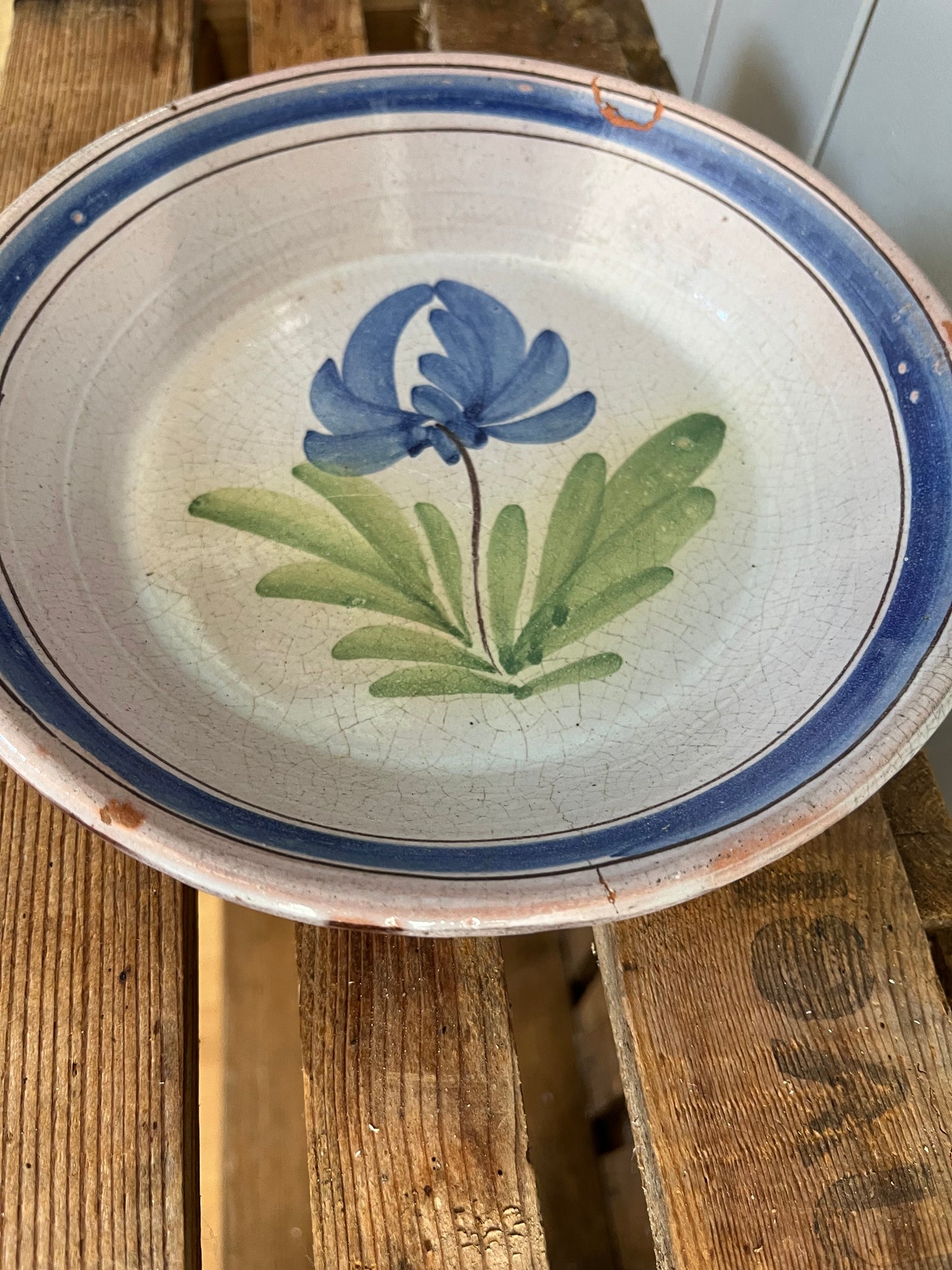 Französische alte Fayence Blau