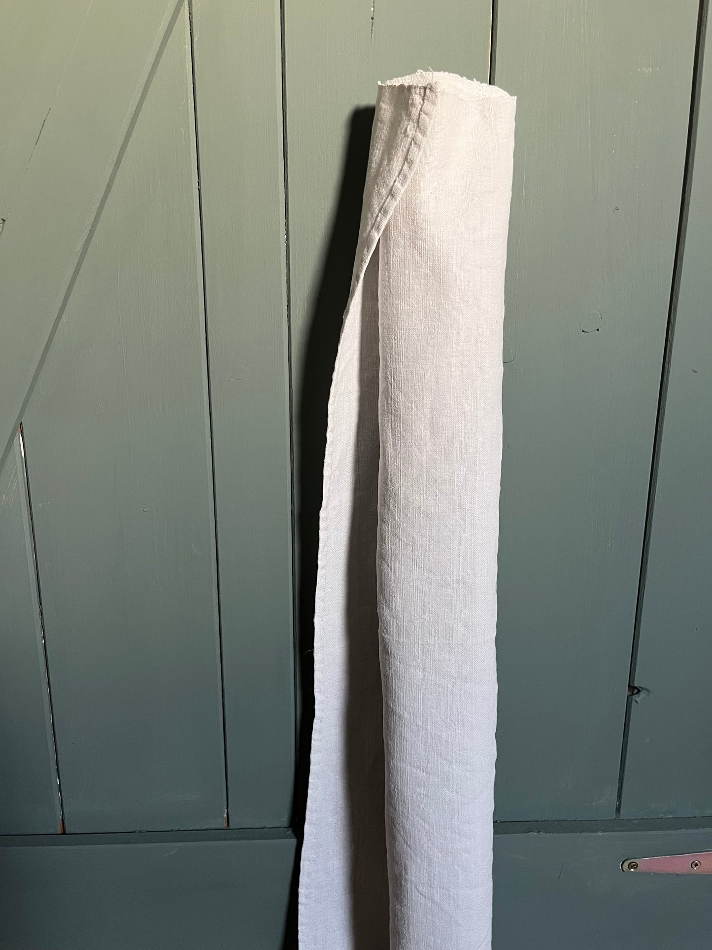 2,8 x 0,71 Meter handgewebtes Leinen um 1890 sauber
