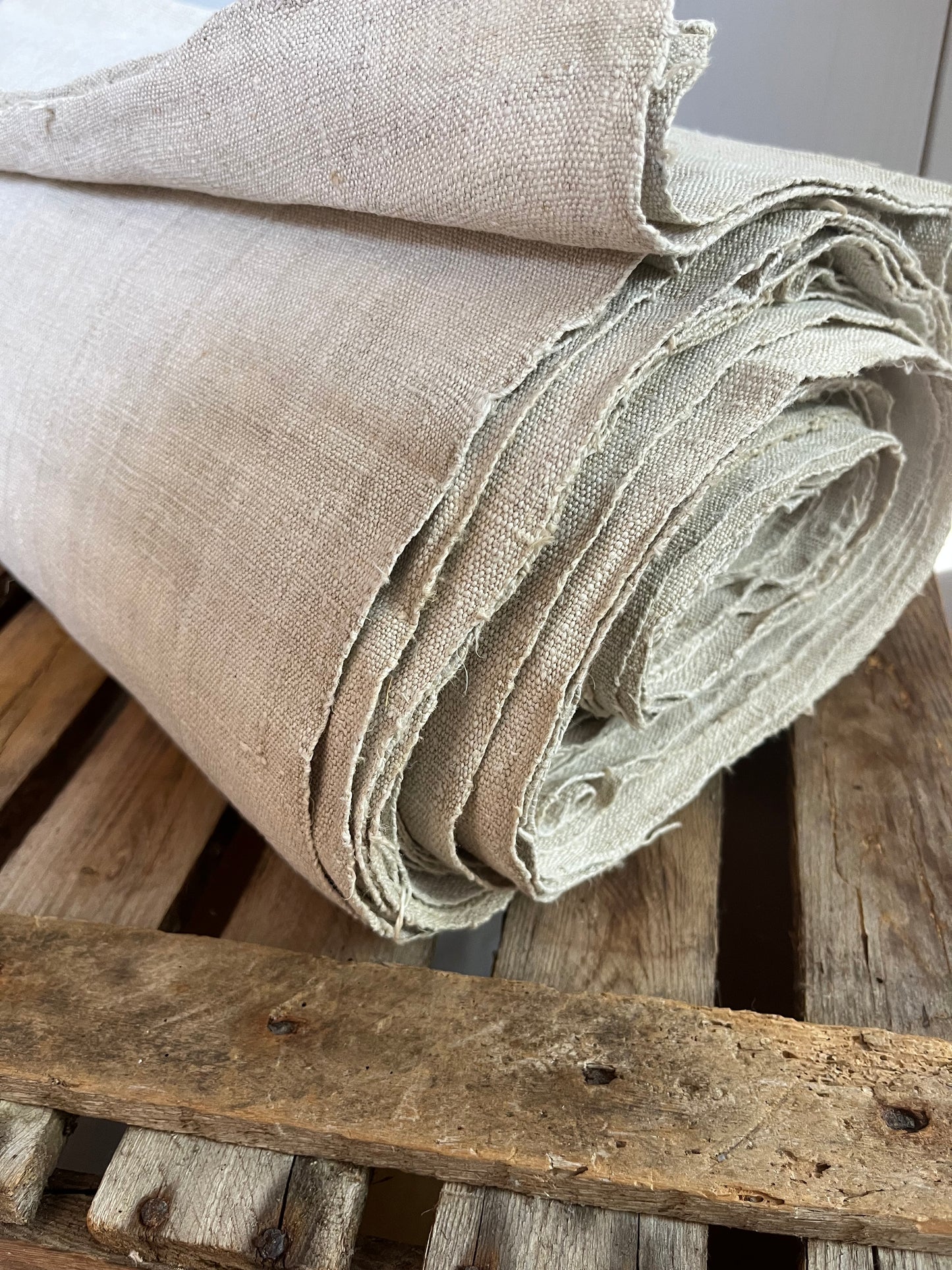 11,8 Meter bestes Leinen von 1873 aus Bayern 3,3 Kilo - 82 cm breit
