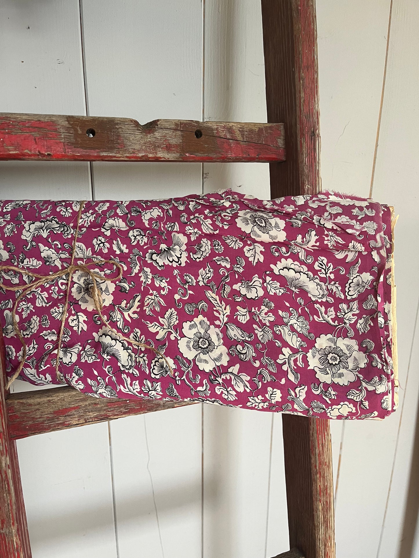 3,15 Meter Vintage Seide floral bedruckt