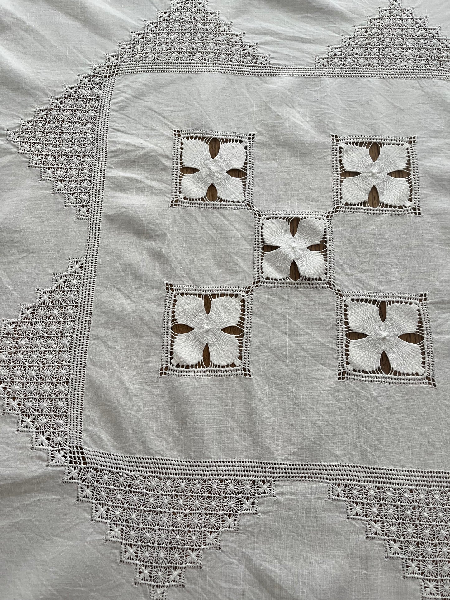Grandiose Leinendecke aus Frankreich 188 x 180