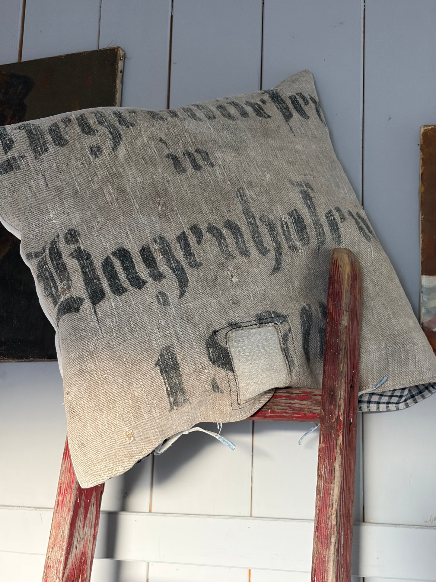 Very Vintage Kissenbezug Leinen mit Aufschrift 50 x 50
