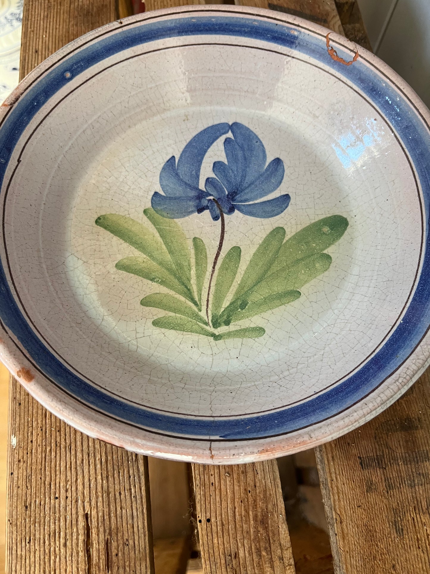 Französische alte Fayence Blau