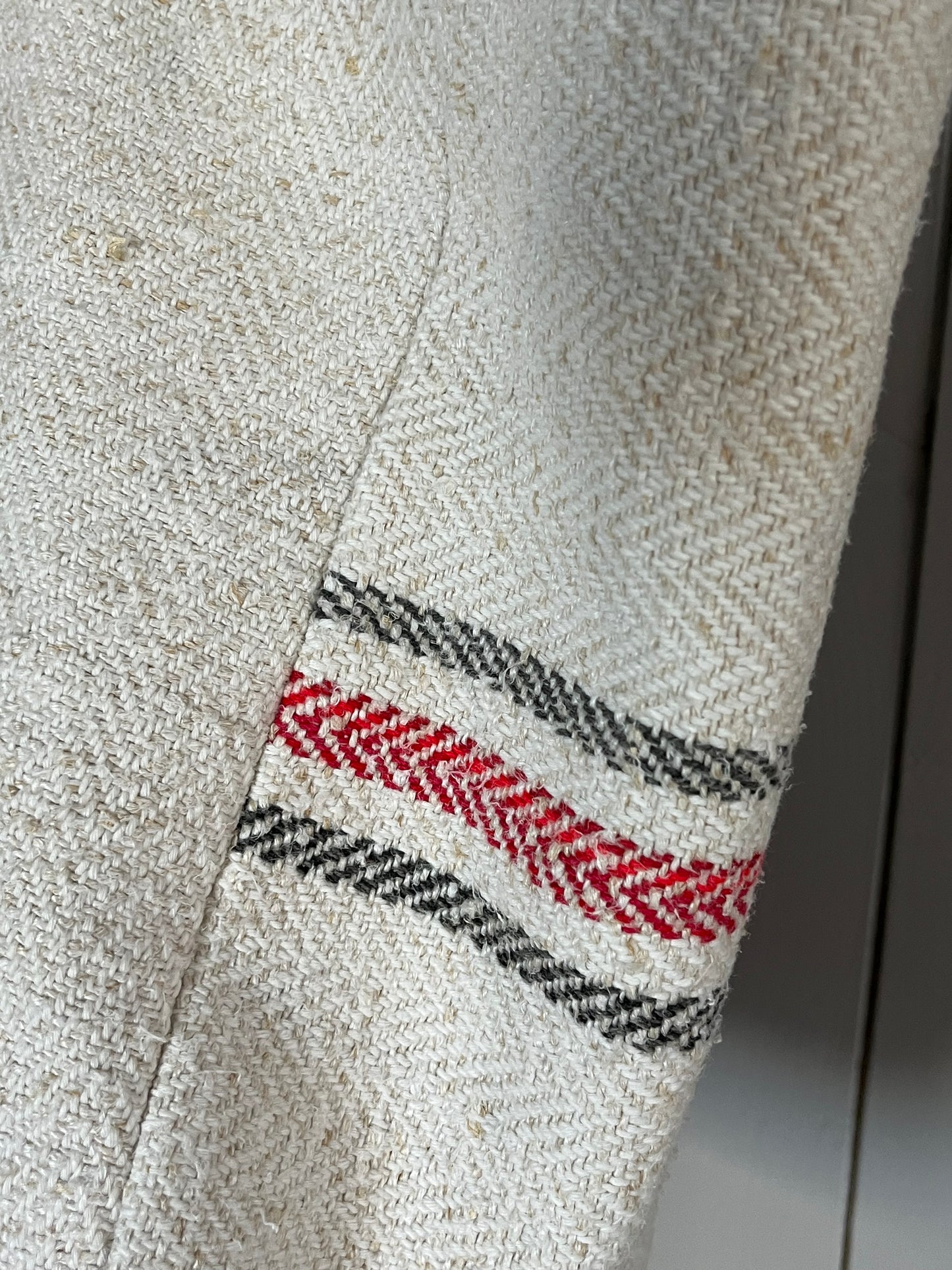 Drei Farben: große Tasche aus altem Leinensack