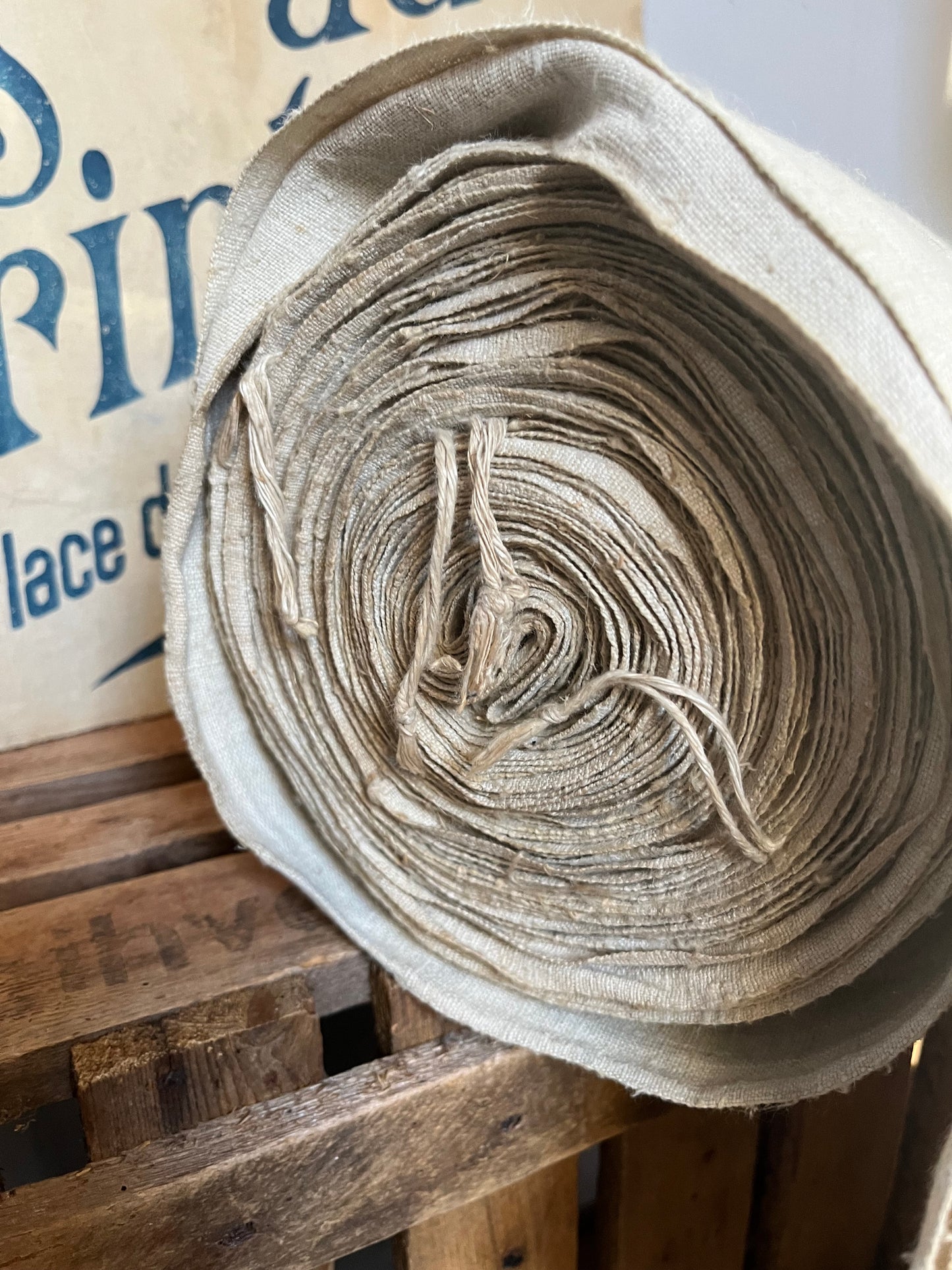 Rarität: 5 Meter Leinen 1895 gewebt, hervorragende Qualität, sauber