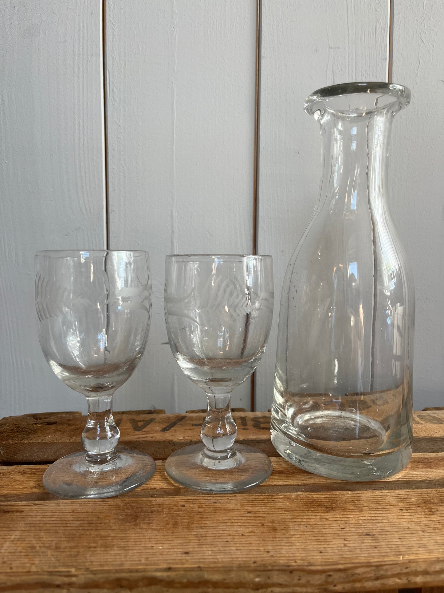 Alte, schwere Wasserflasche Karaffe aus Belgien
