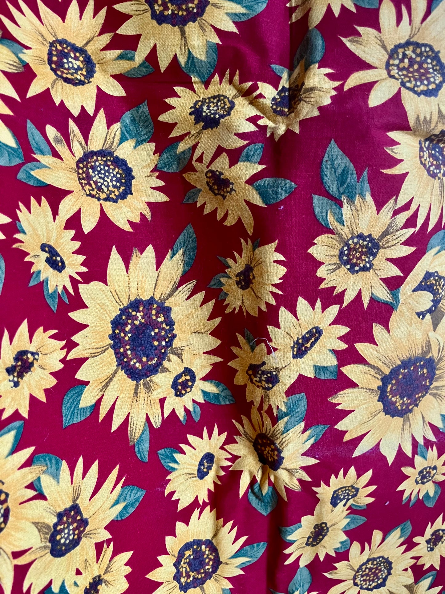 Sonnenblumen auf Baumwolle: 140 x 80 und 95 x 80