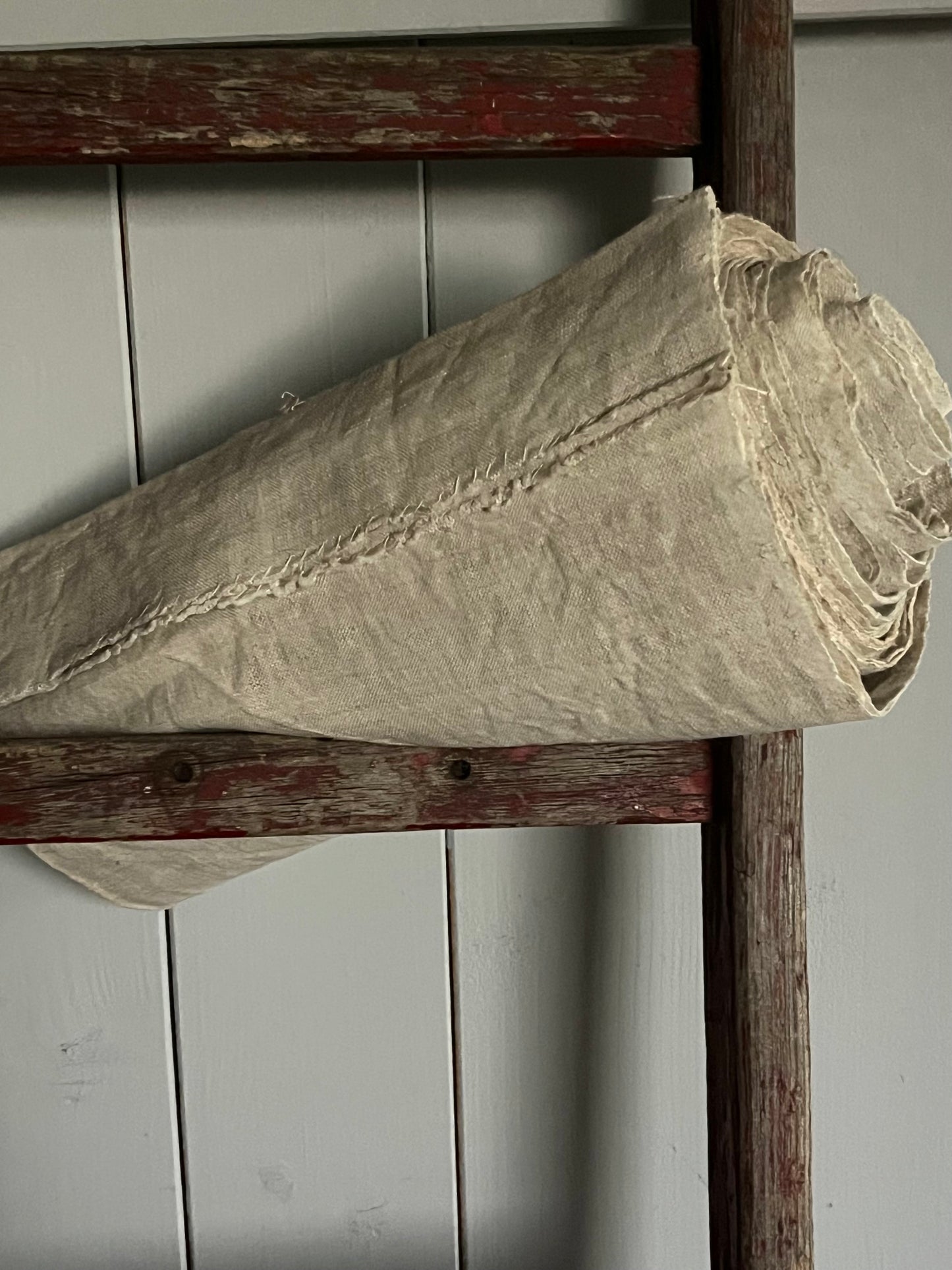 5 Meter Bauernleinen um 1890 Greige