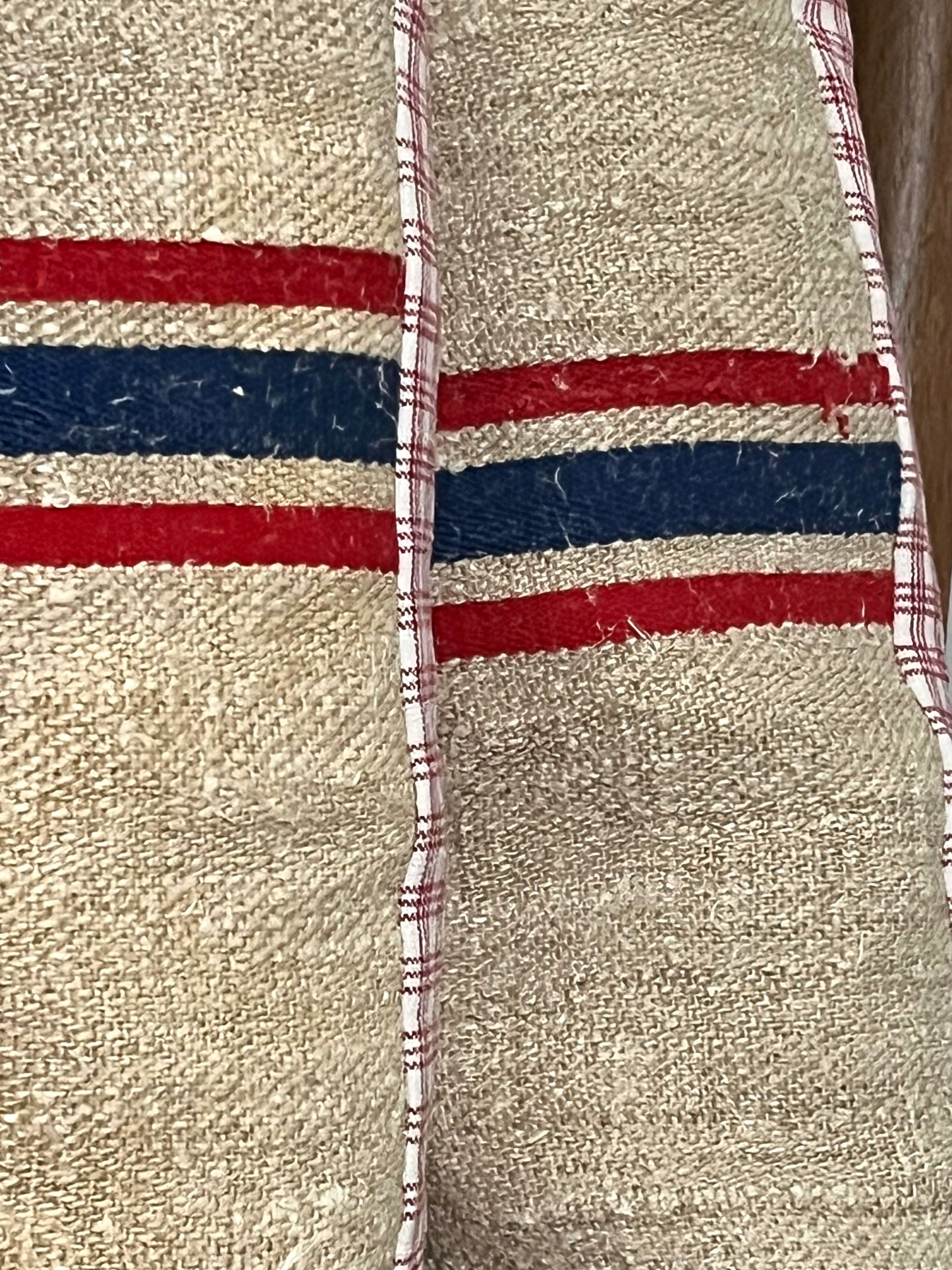 Dinkelkissen für den Nacken: Vintage Kissen aus altem Leinensack 45 x 25