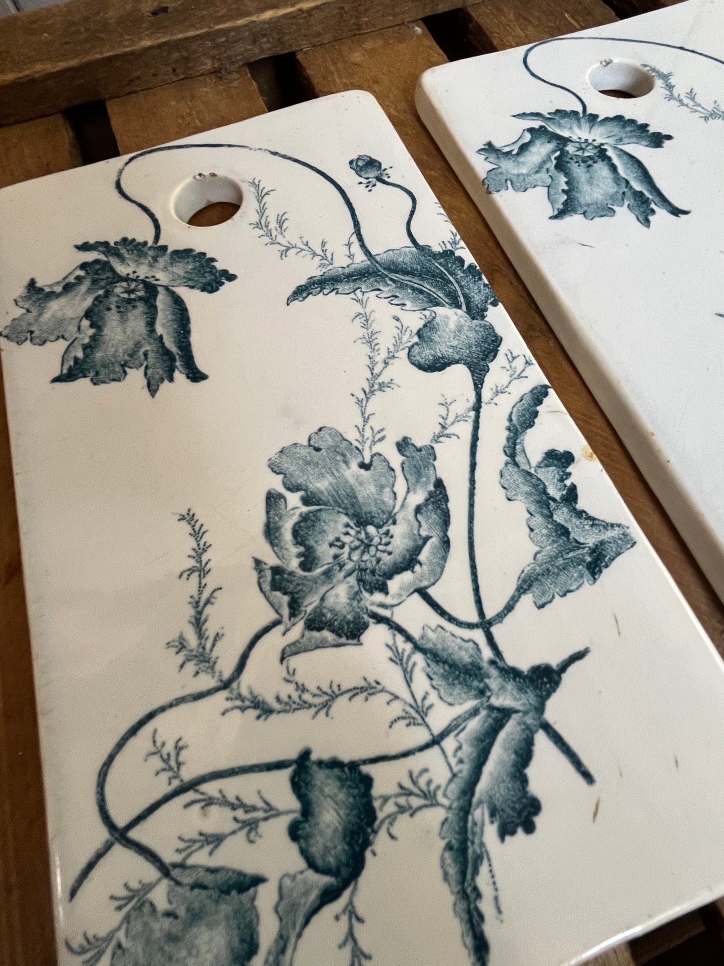 Jugendstil Keramik Schneidebrett Frühstücksbrettchen