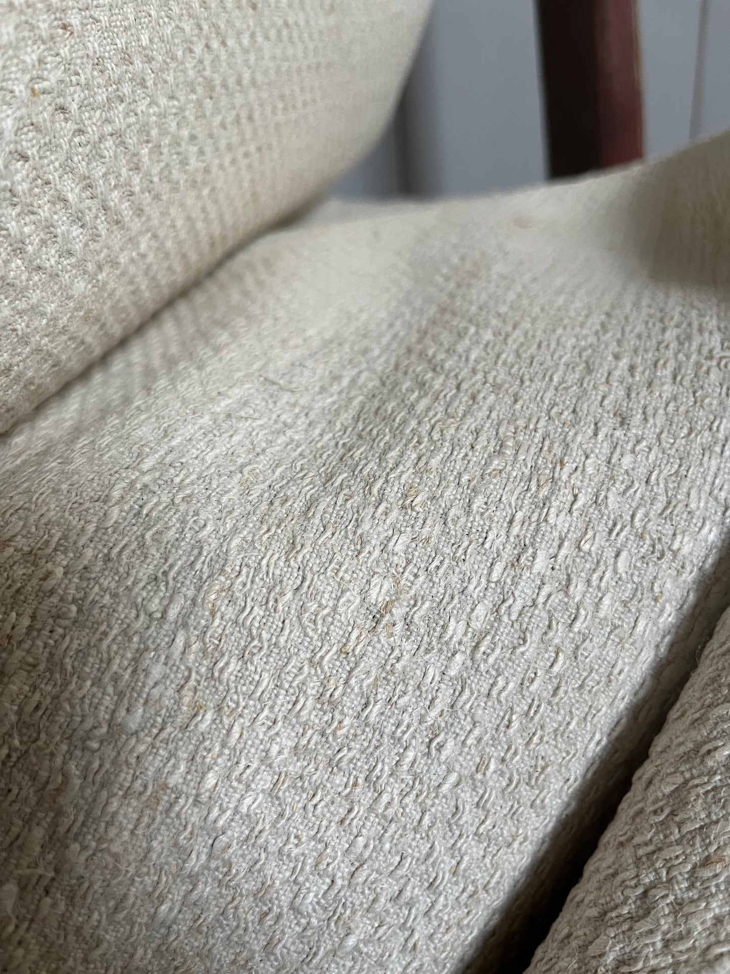 4 Meter sehr altes, kräftiges Leinen mit Wabenstruktur