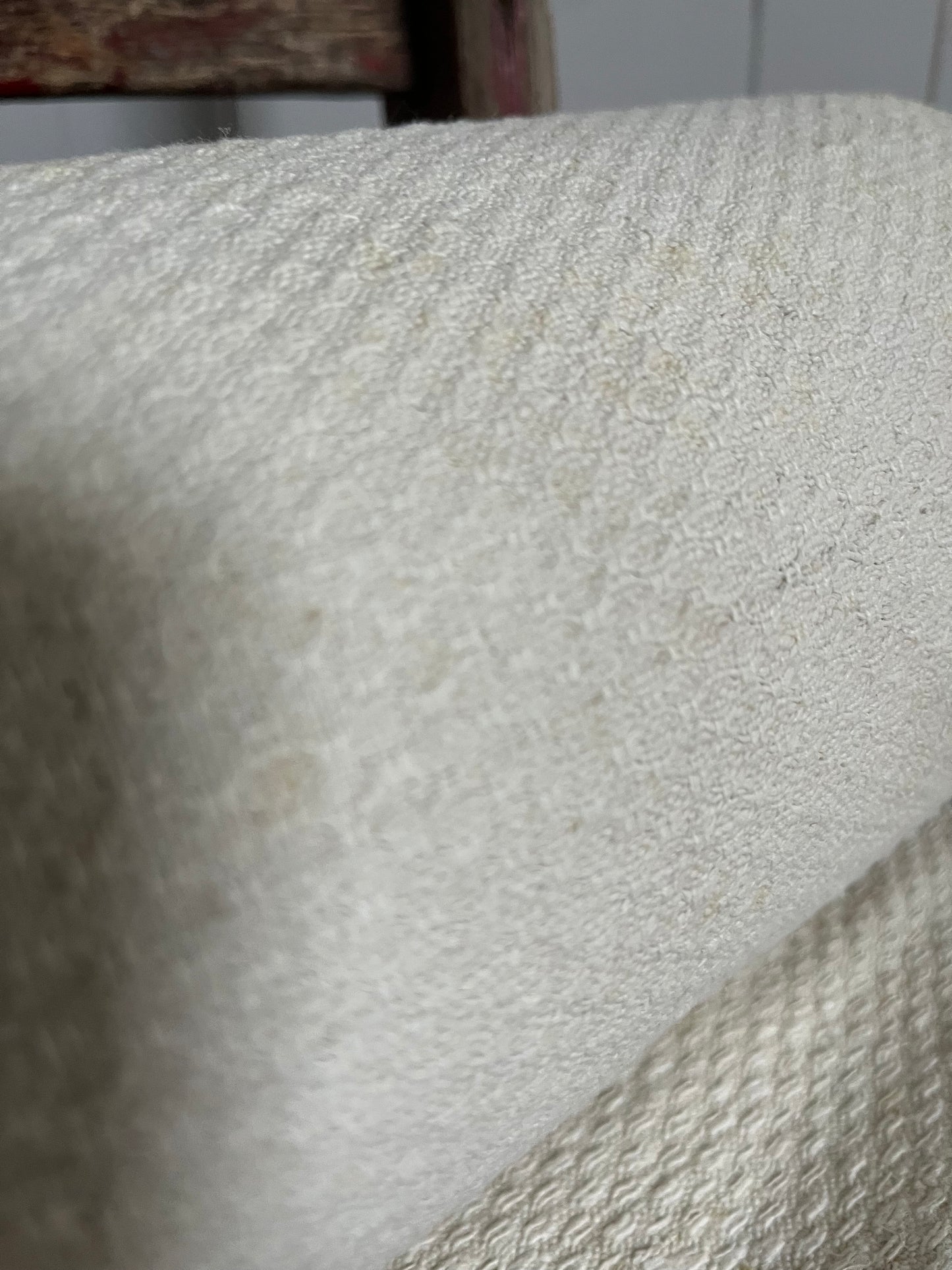 11,5 Meter sehr altes, kräftiges Leinen mit Wabenstruktur