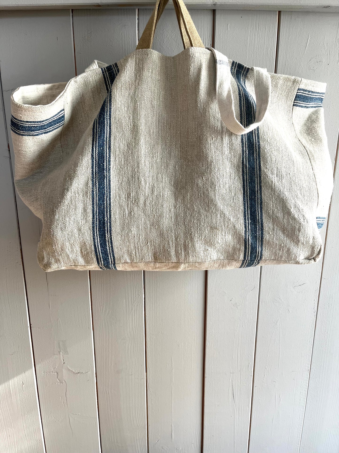 1881: große Tasche aus sehr altem Leinensack
