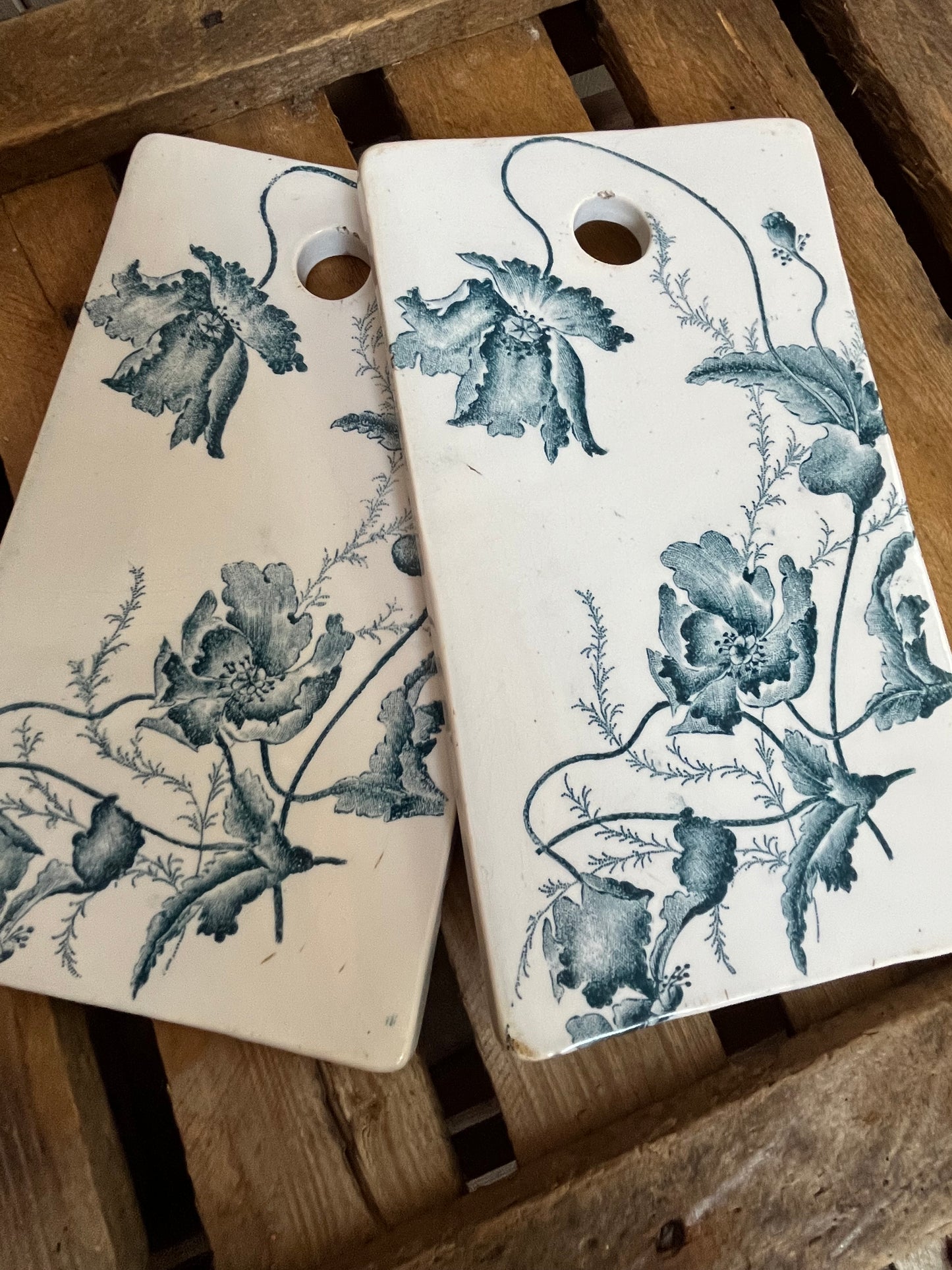 Jugendstil Keramik Schneidebrett Frühstücksbrettchen