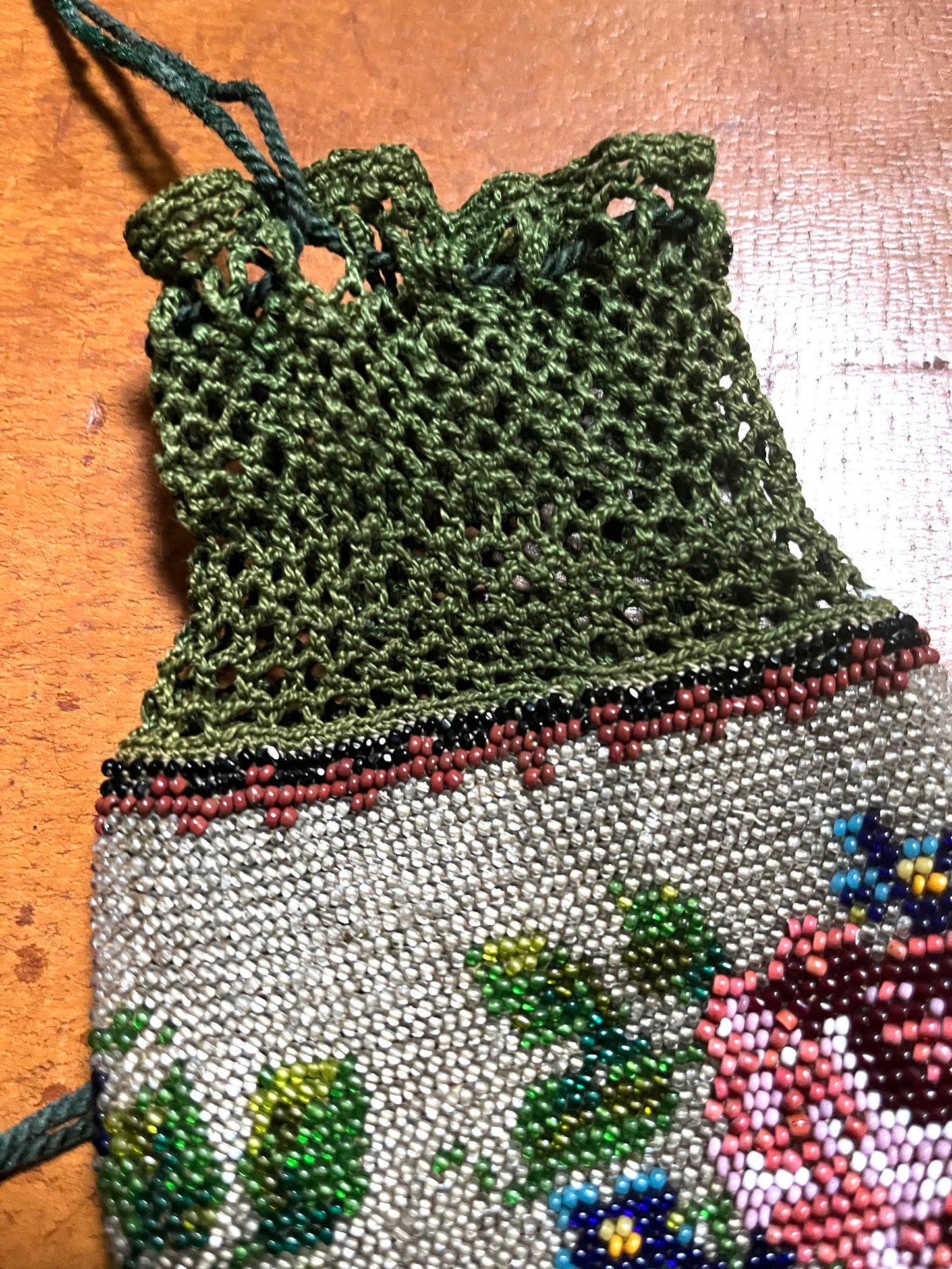 Rarität: Glasperlen Tasche aus dem Biedermeier wunderbar erhalten