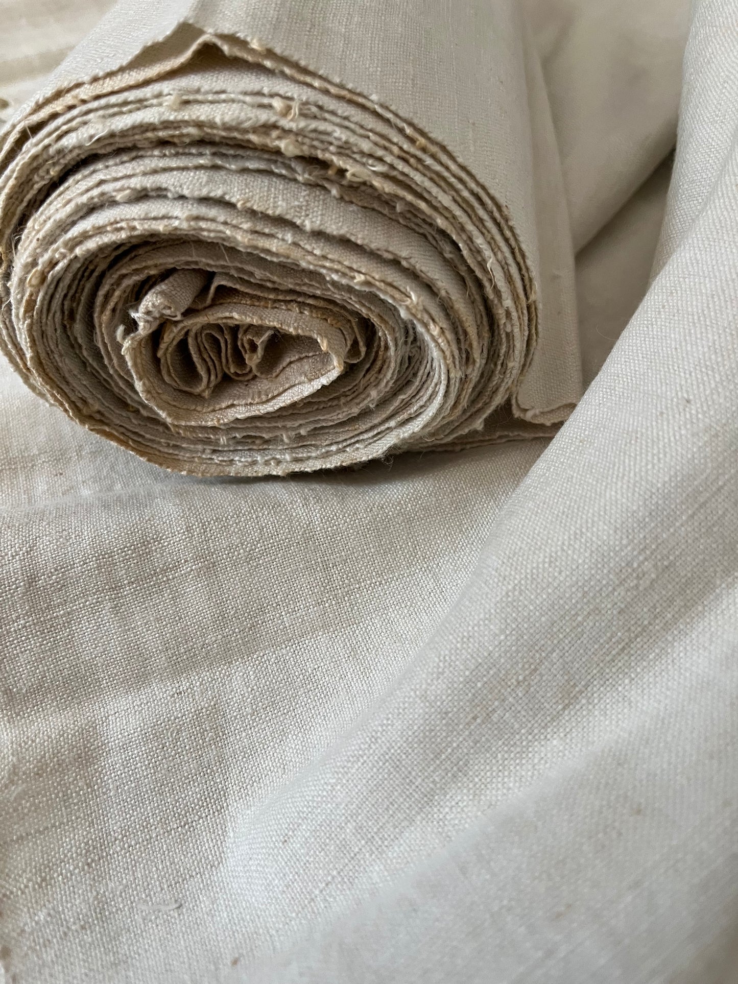8 Meter Ballen handgewebtes Leinen um 1900