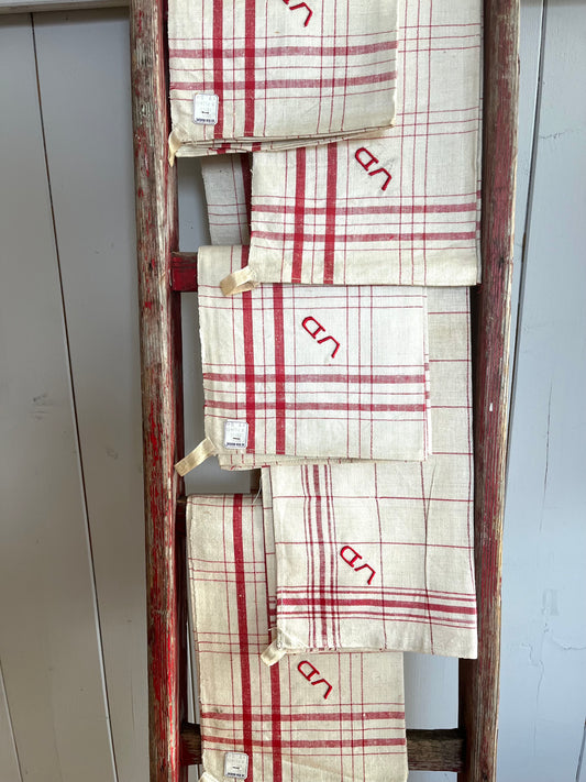 Große französische Leinentücher mit Monogramm - Vintage und unbenutzt