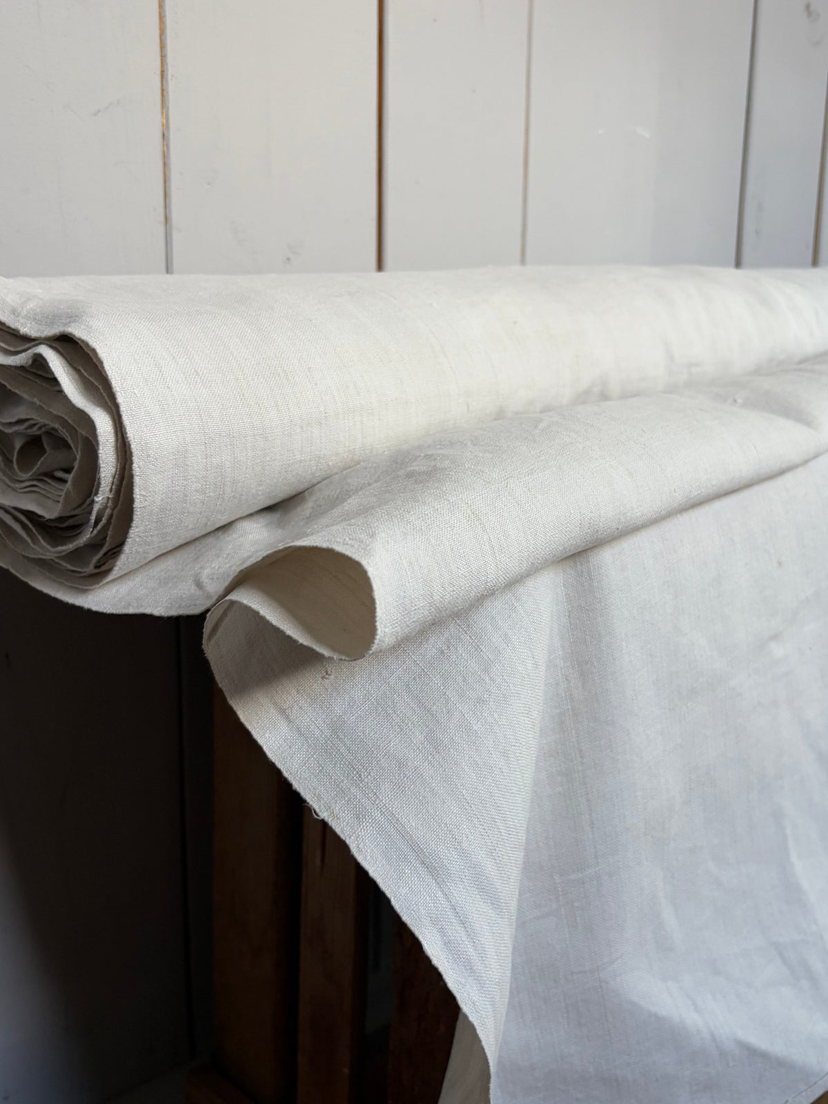 5 Meter antikes Leinen handgewebt um 1900 schwer, mittelfein  1,2 Kilo