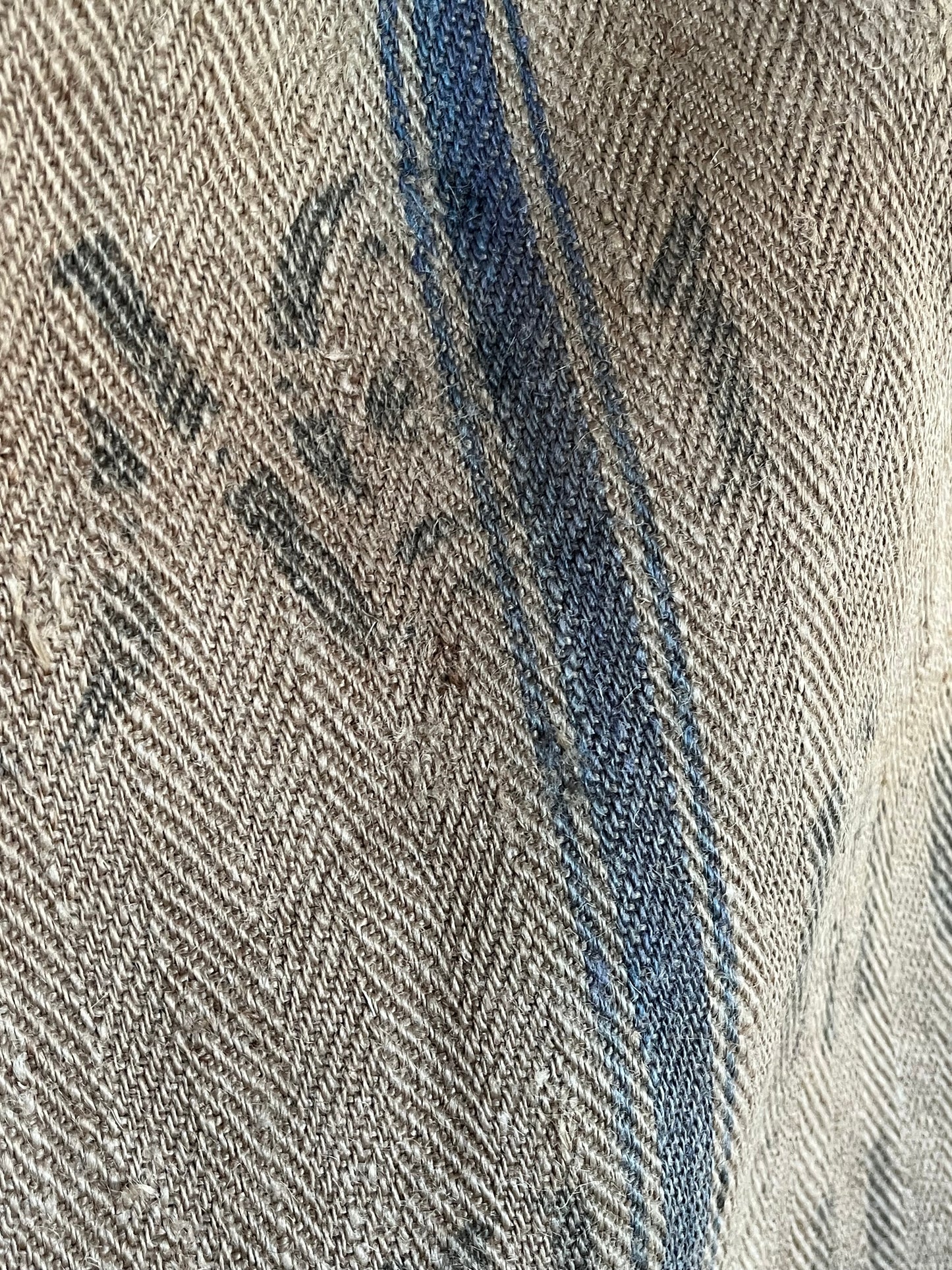 Großer Kornsack mit tollem original Aufdruck und blauem Streifen