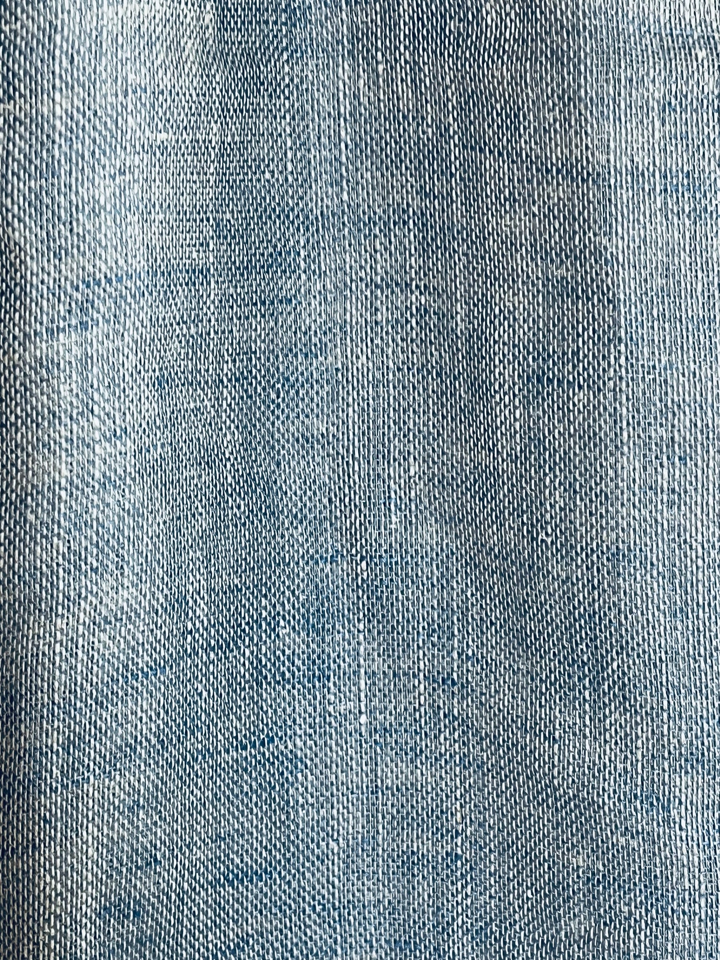 3,6 x 1,5 Meter: Extra breites washed Leinen doppelseitig bleu/Natur