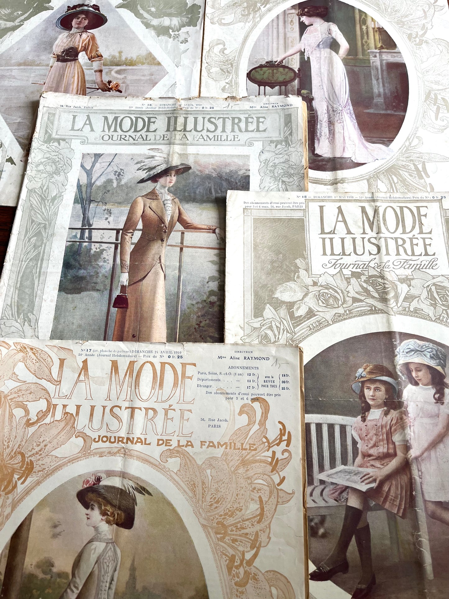 1910: 3 x über 100 Jahre alte Mode und Handarbeitshefte „La Mode Ilusstree“