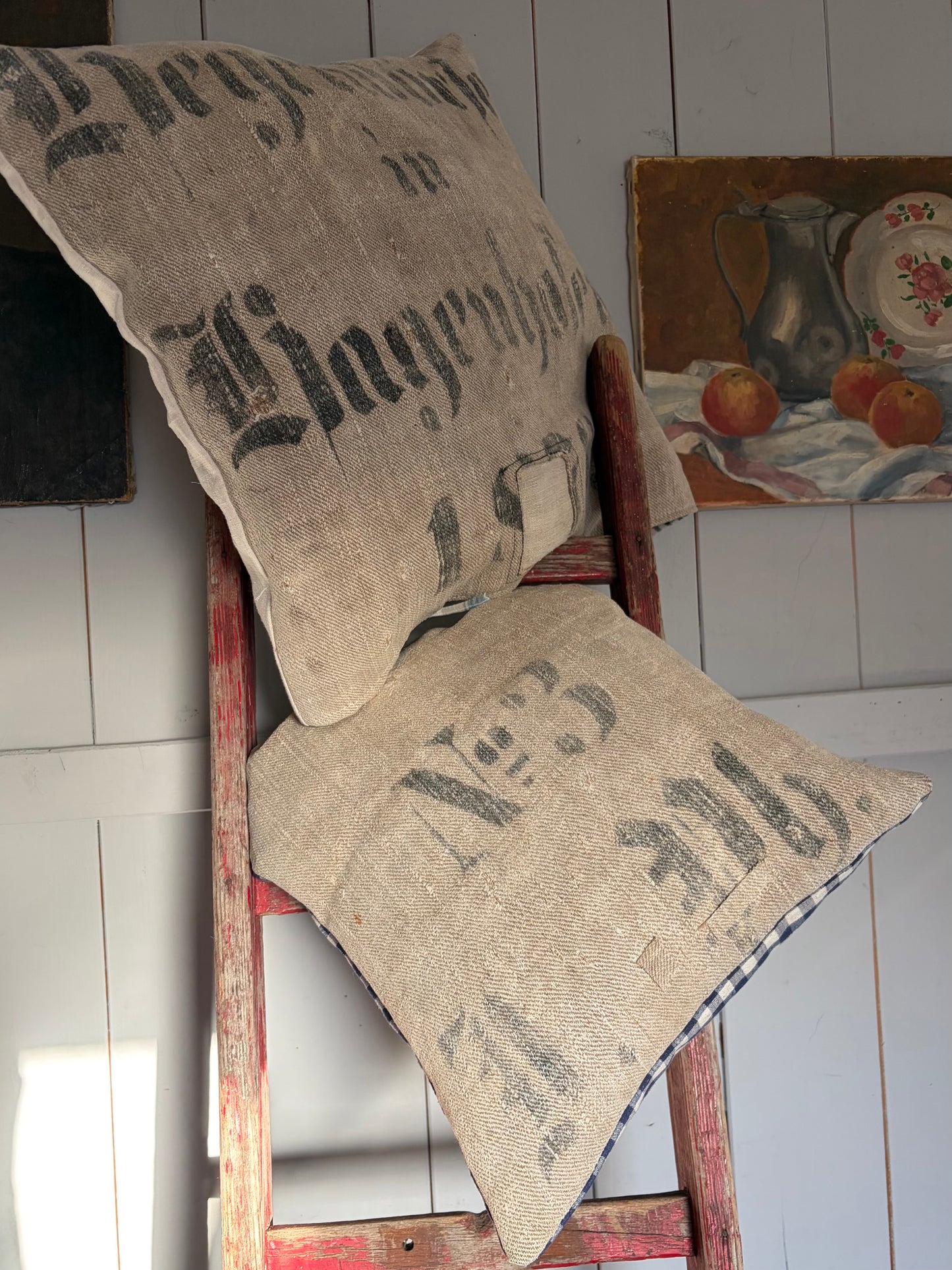 Very Vintage Kissenbezug Leinen mit Aufschrift