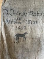 Load image into Gallery viewer, Rarität von 1850: musealer Leinensack mit Pferd
