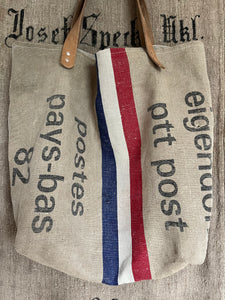 Große Dutch Postbag: Shopper aus einem alten niederländischen Postsack mit Aufschrift