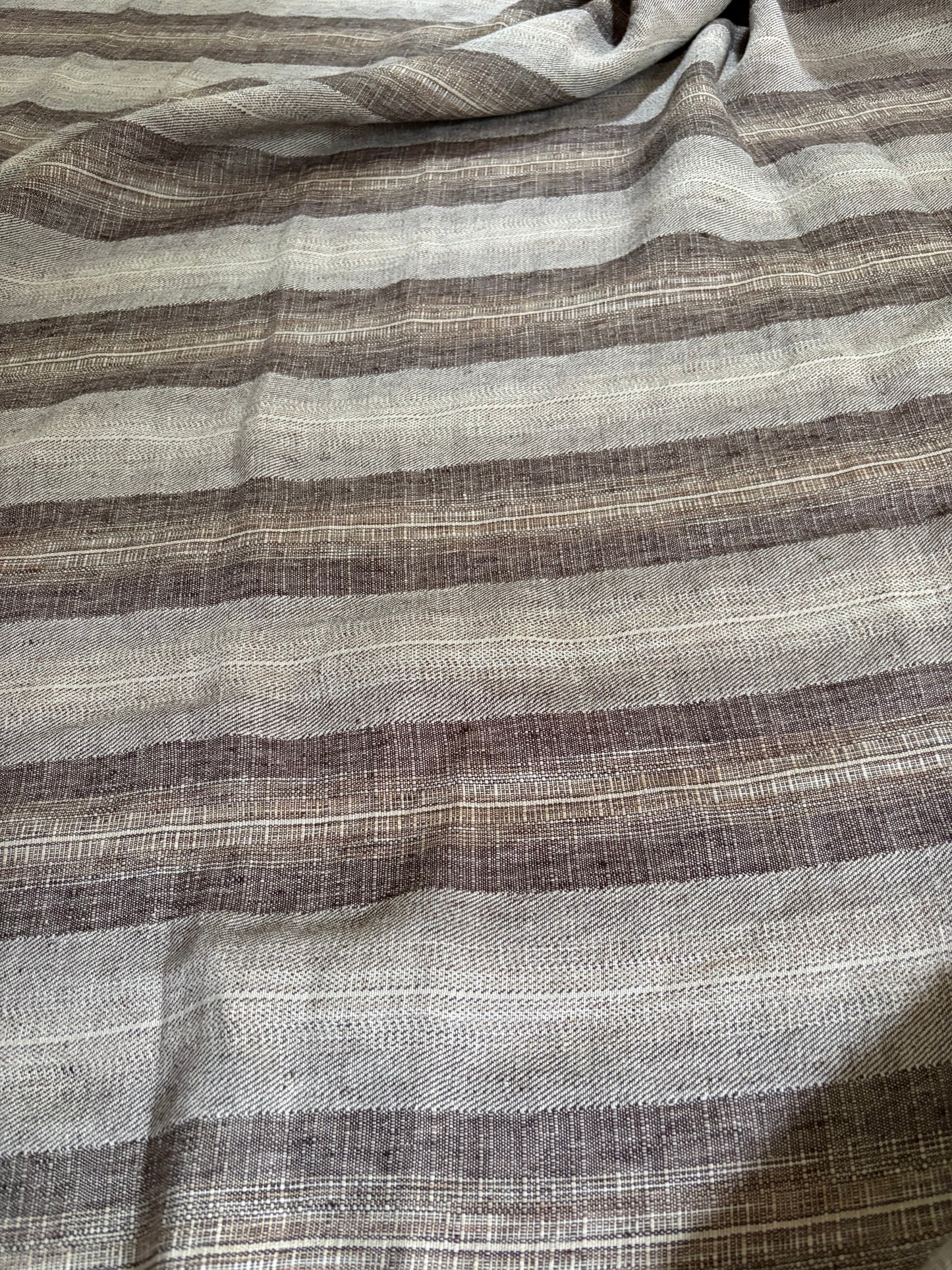 1,15 x 1,6  Meter fantastisches washed Leinen in Braunmelange