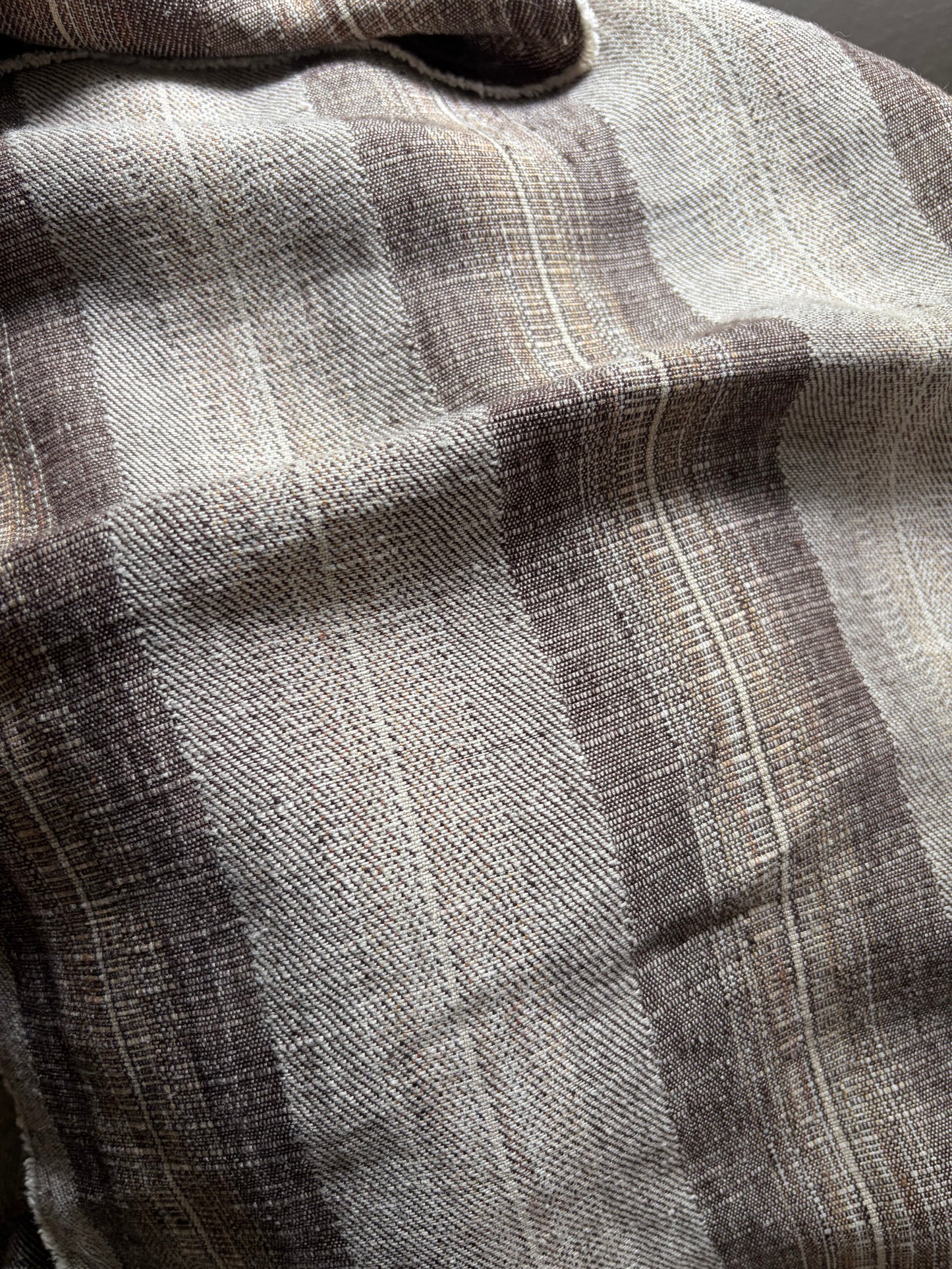 1,15 x 1,6  Meter fantastisches washed Leinen in Braunmelange