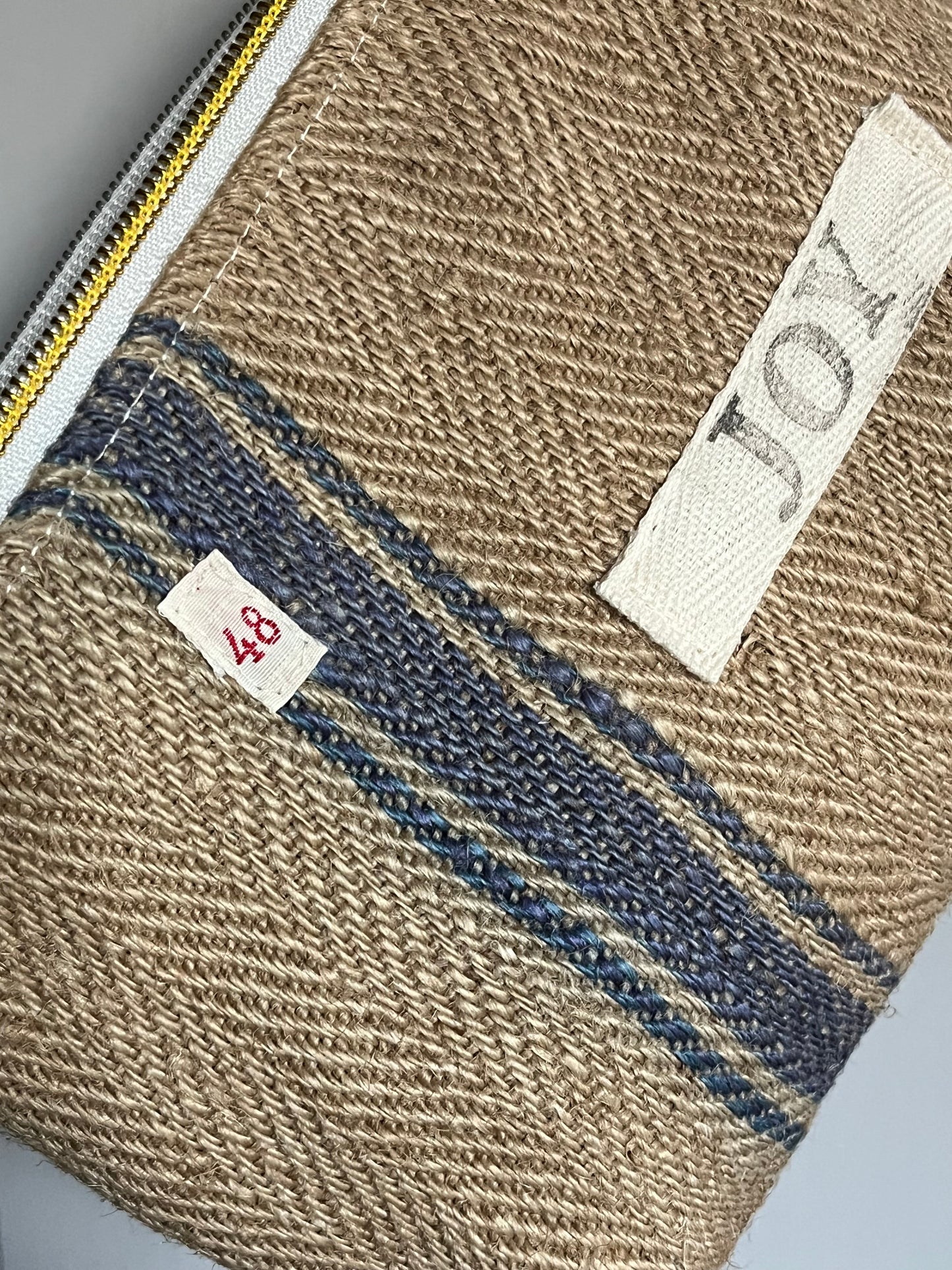 Kosmetiktasche aus altem Leinen - kleiner Shopper