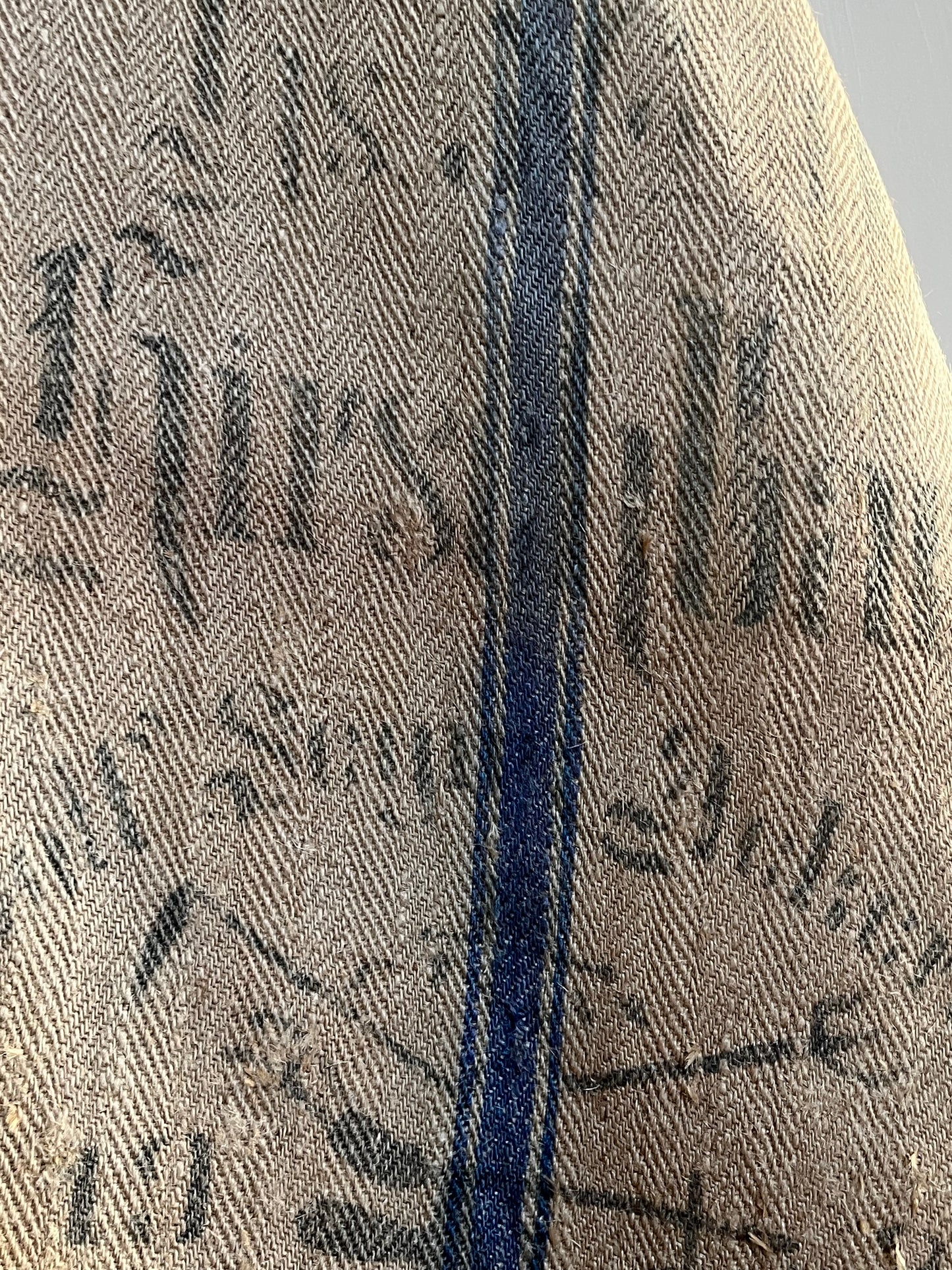 Großer Kornsack mit tollem original Aufdruck und blauem Streifen