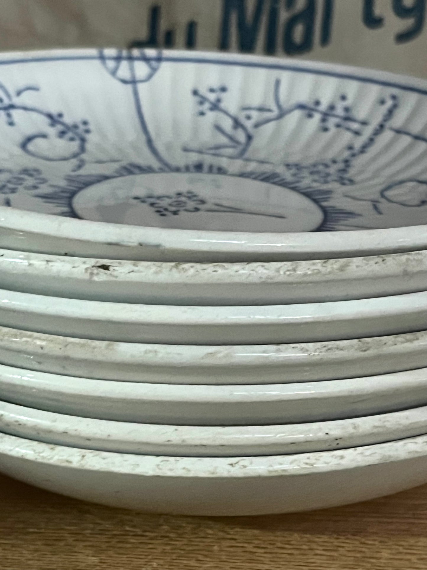 7 alte und seltene Dessert Schalen kleine Teller Frankreich Sarreguemines