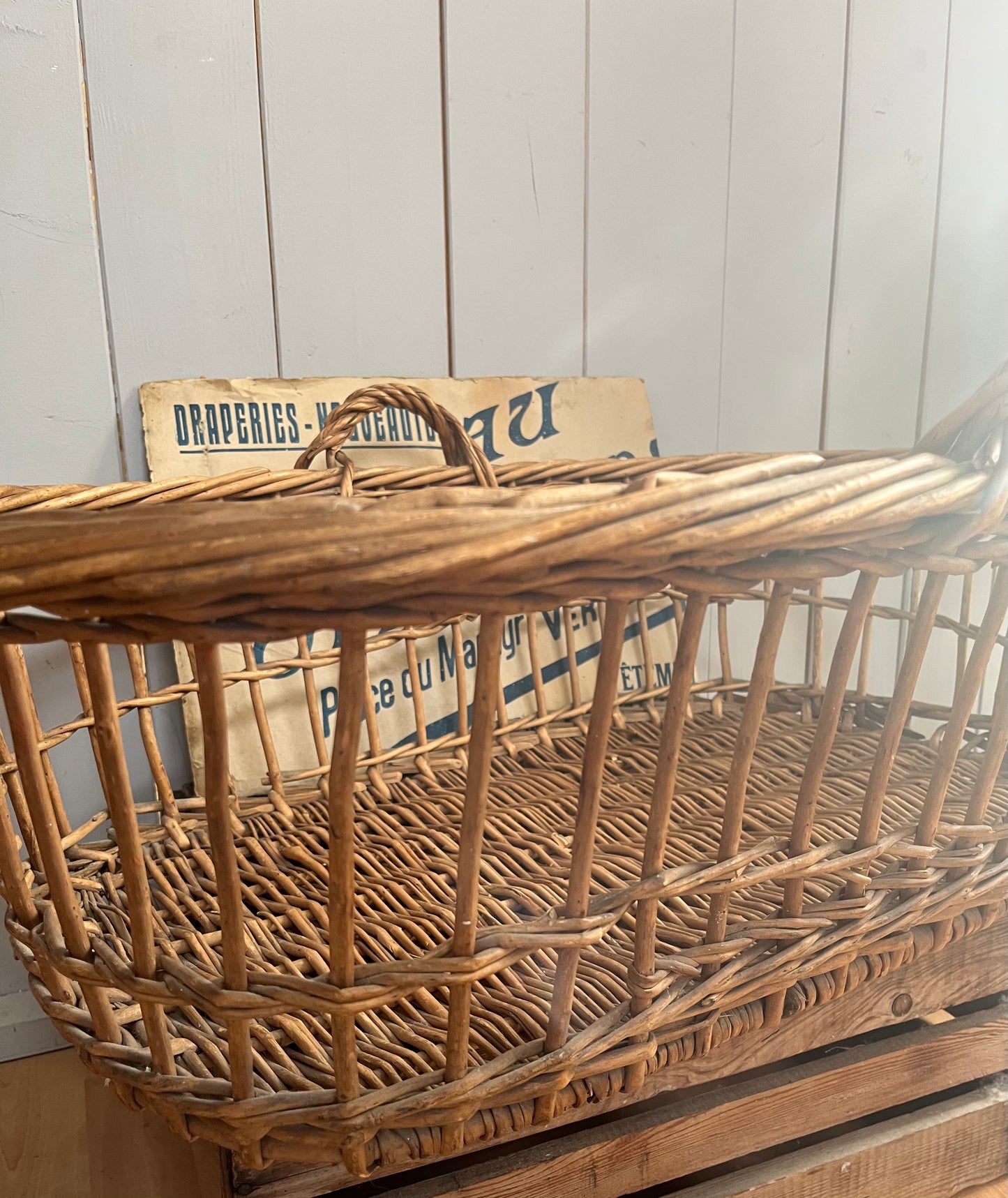 Großer vintage Wäschekorb aus Belgien