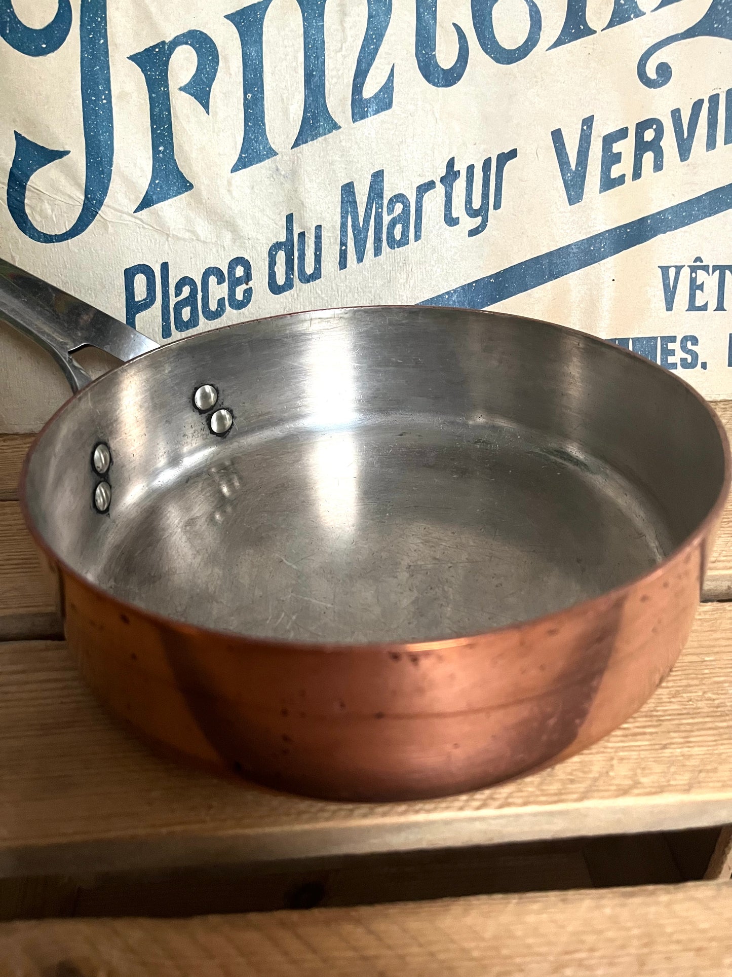 Original Kupfer Pfanne dänischer Designer Georg Jensen 1,2 Kilo