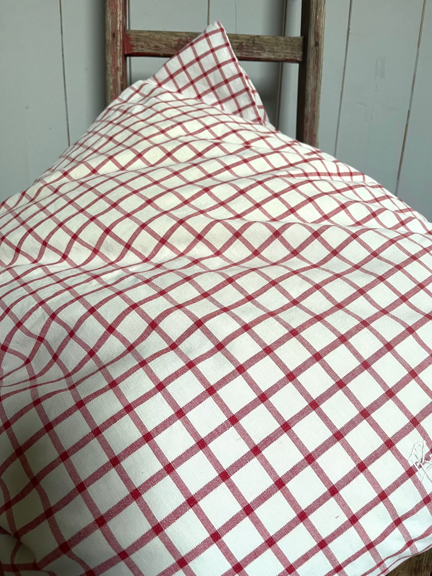 Großes und schweres Bauernleinen Kissen 75 x 70